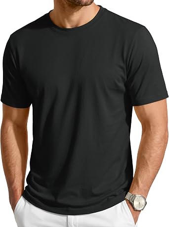 Cavva Men's T Shirt UPF 80+ UV Protection Tshirts Plain Casual Breathable T-Shirt Crew Neck Basic Tee Summer Short Sleeve Shirts