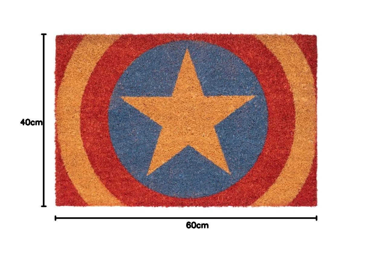 Grupo Erik Kokosmatte Fußmatte Marvel Captain America - Schmutzfangmatte 40x60 cm - Fussmatte Lustig - Türmatte Innen
