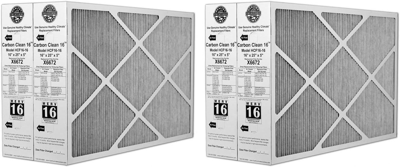 Lennox Carbon Coated X6672 Healthy Climate MERV 16 Filter (Pack of 4)