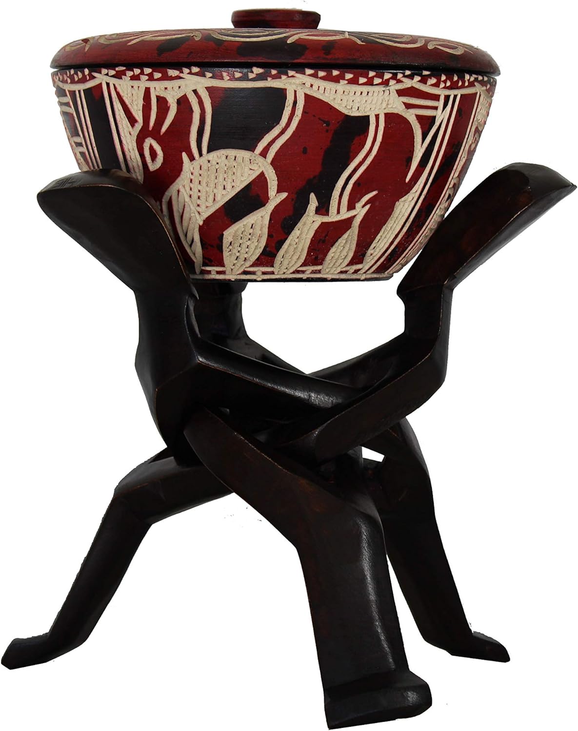 DIDIA 3 Piece Decorative Bowl (Red_Black)