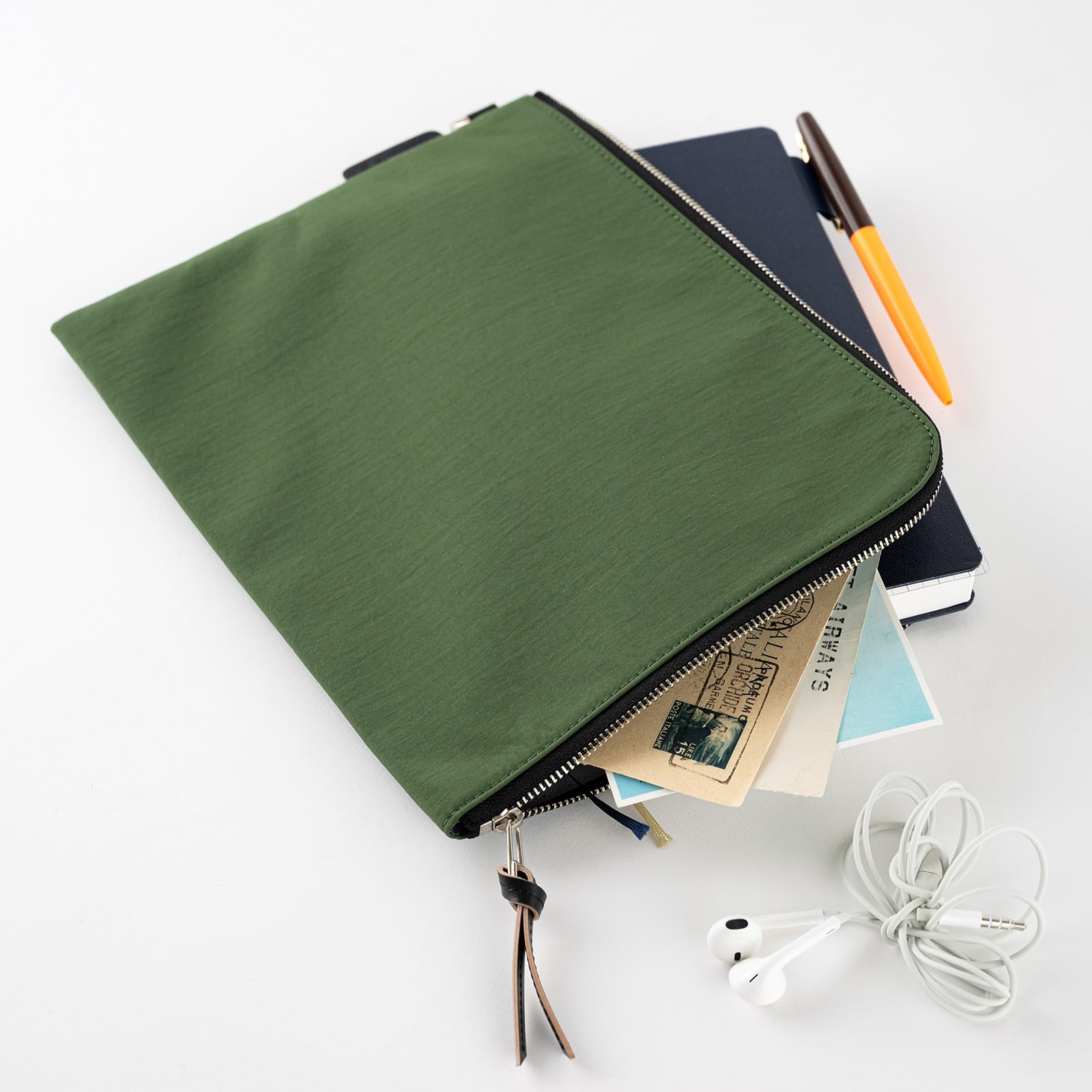 Hobonichi Techo Planner Accessories Tragen Flat Pouch for A5 Size (Green)