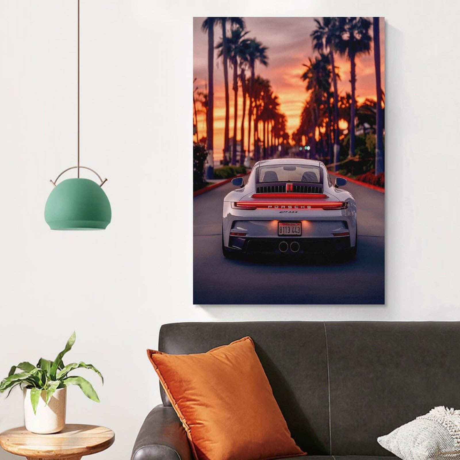 Amazon.co.jp: ポルシェ911車ポスター、夕焼けの風景 (9) 印刷