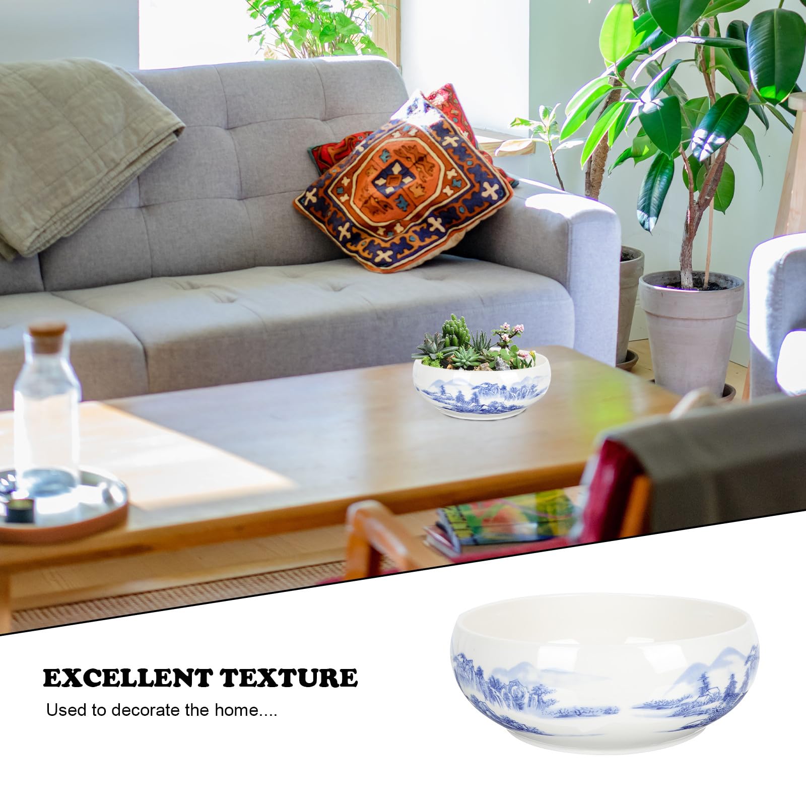 Luxshiny Pot de Fleurs Moderne en Céramique Décorative pour Plantes Succulentes et Fleurs, Design Artistique et Lumineux pour Salon Cuisine Plusieurs Styles