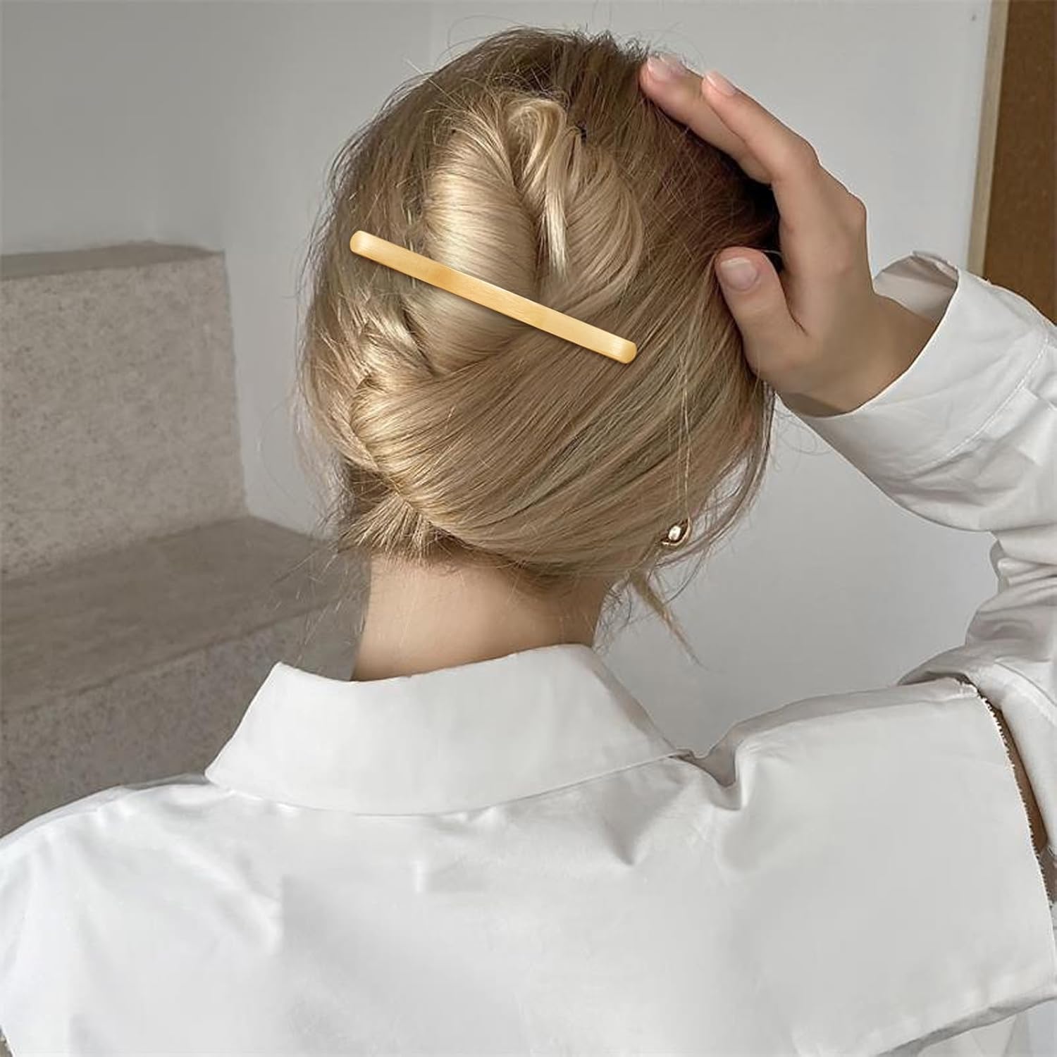 4 Pcs Metal Hair Clips French Hair Barrettes Flat Spring Clamps Strong Hold Vintage Hair Clips Snap Hair Accessories for Women Girls (Gold) - Image 6