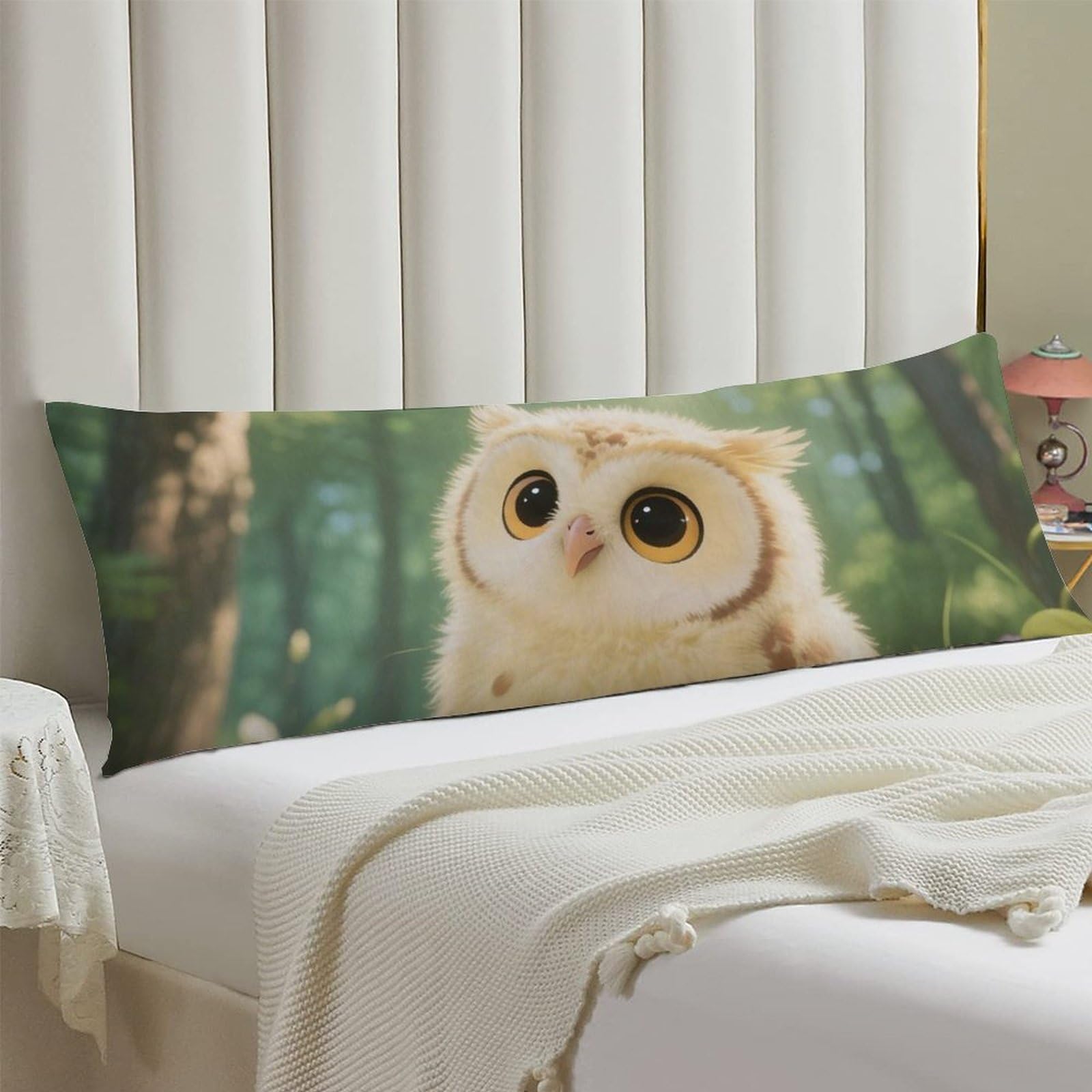 Body Pillow Cover 20x54 Long Pillow Case with Invisible Zipper Breathable Microfiber Cute Owl Cub Pillowcase Soft Cozy Protector for Bedroom Couch Sofa Bed Home Decor All Seasons