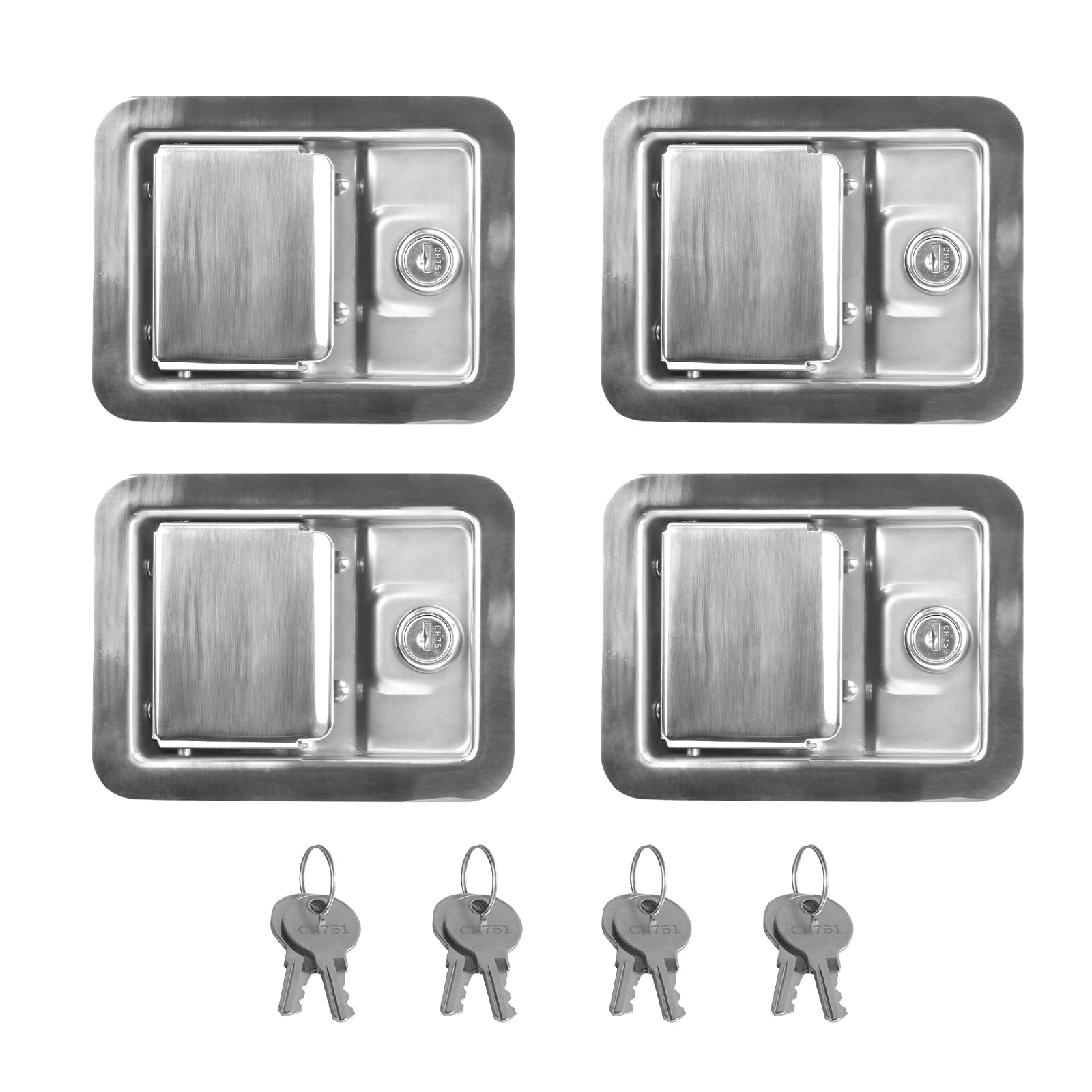 Photo 1 of **MISSING 2 LOCKS***Truck Tool Box Lock Replacement, 5.5" Stainless Steel Tool Box Latch Replacement Handle with 4 Keys for RV, Truck Toolboxes, Trailer Door Latch, UTV, Campers (4 Pack).