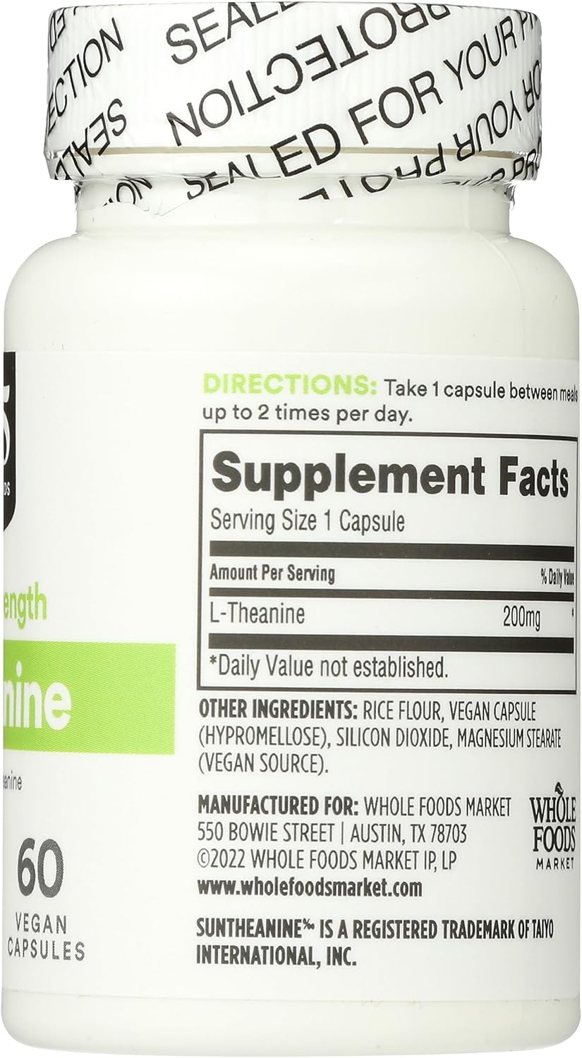 365 by Whole Foods Market, L Theanine Double Strength 200mg, 60 Count - Image 7