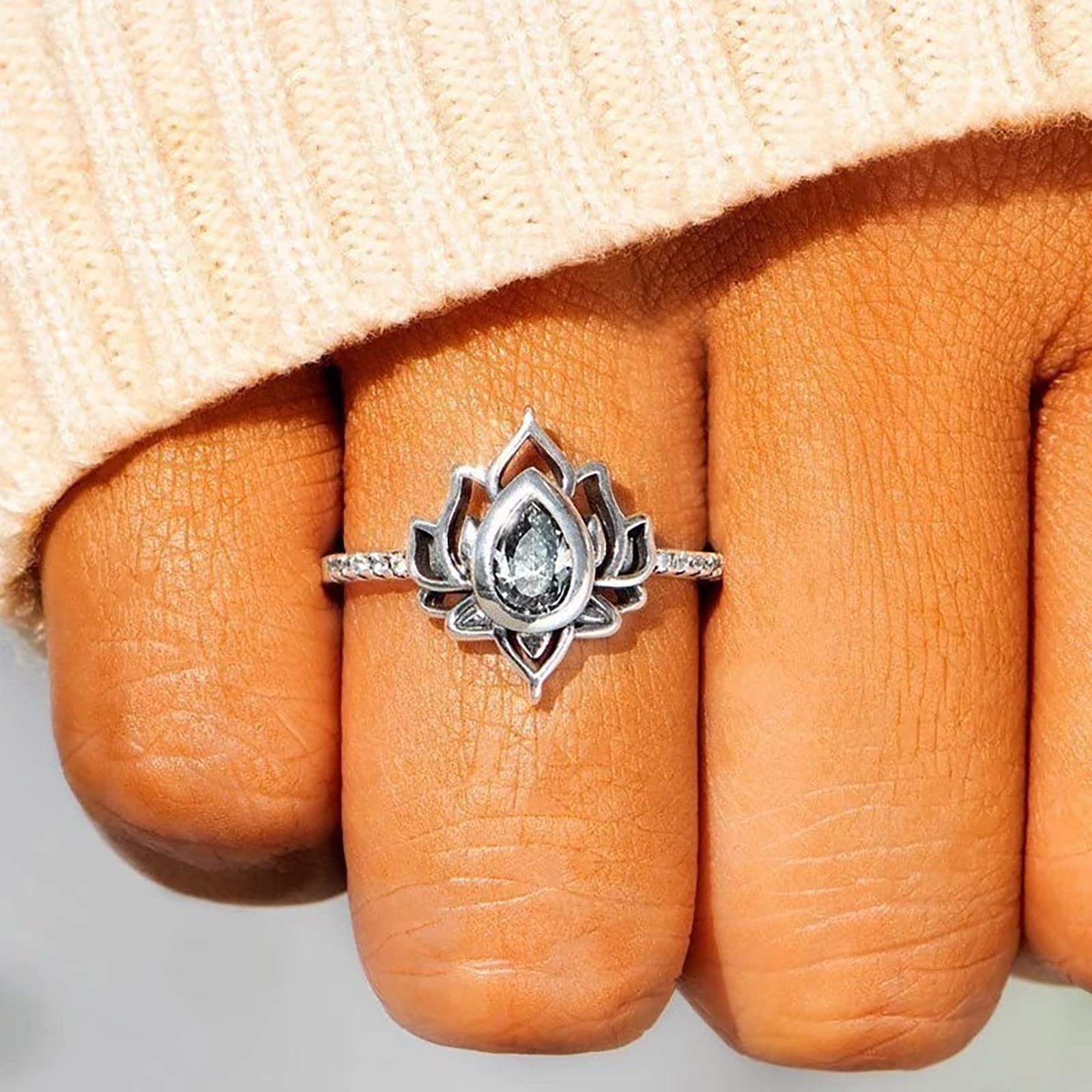 Anello con zirconi, regalo per innamorati, matrimonio, fidanzamento, anniversario, pietra preziosa, decorazione, promessa, regali