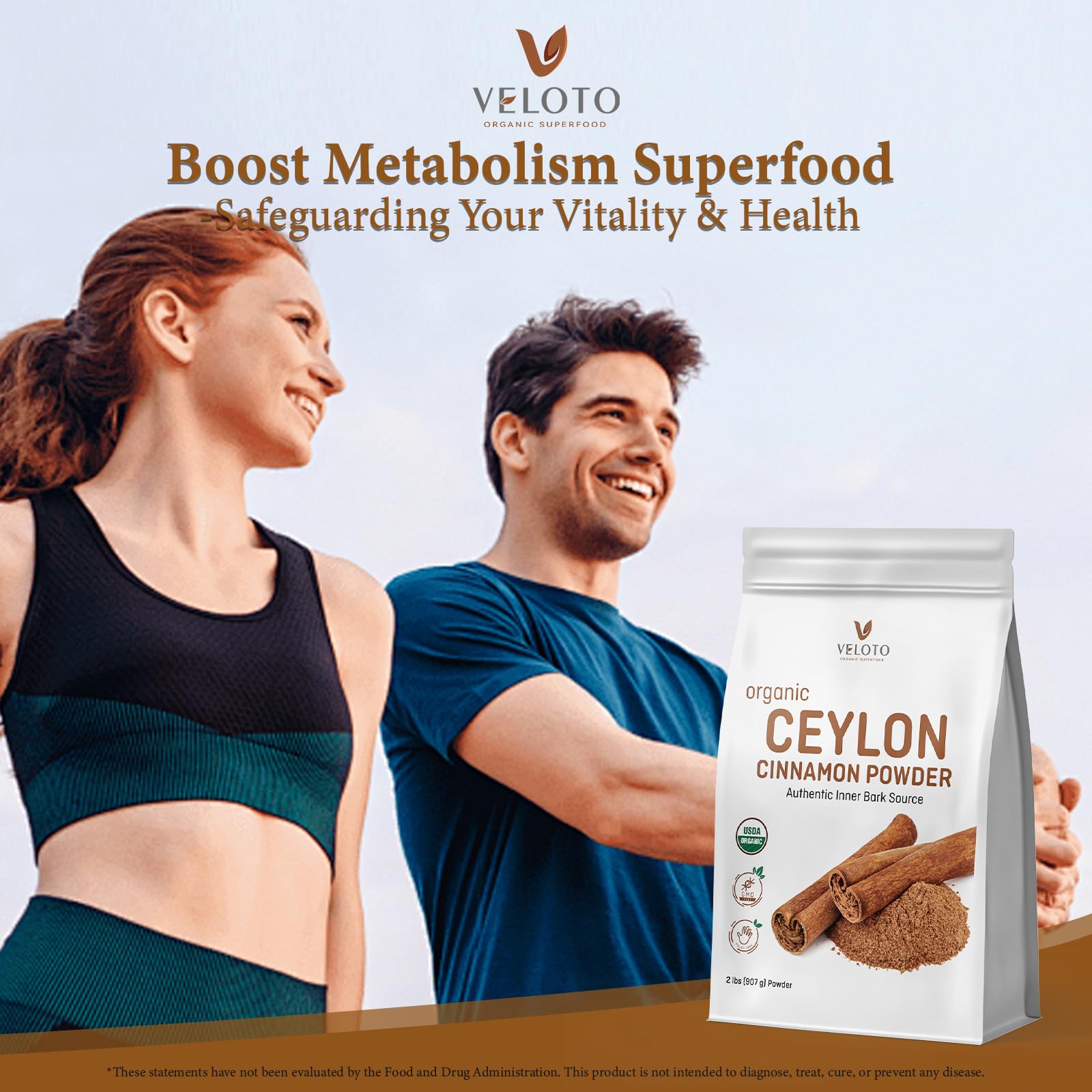 Bio Ceylon Zimtpulver 100% rein ohne Zusatzstoffe ohne Konservierungsstoffe GMO frei Vegan Perfekt zum Backen, Kochen und Getränke 907G