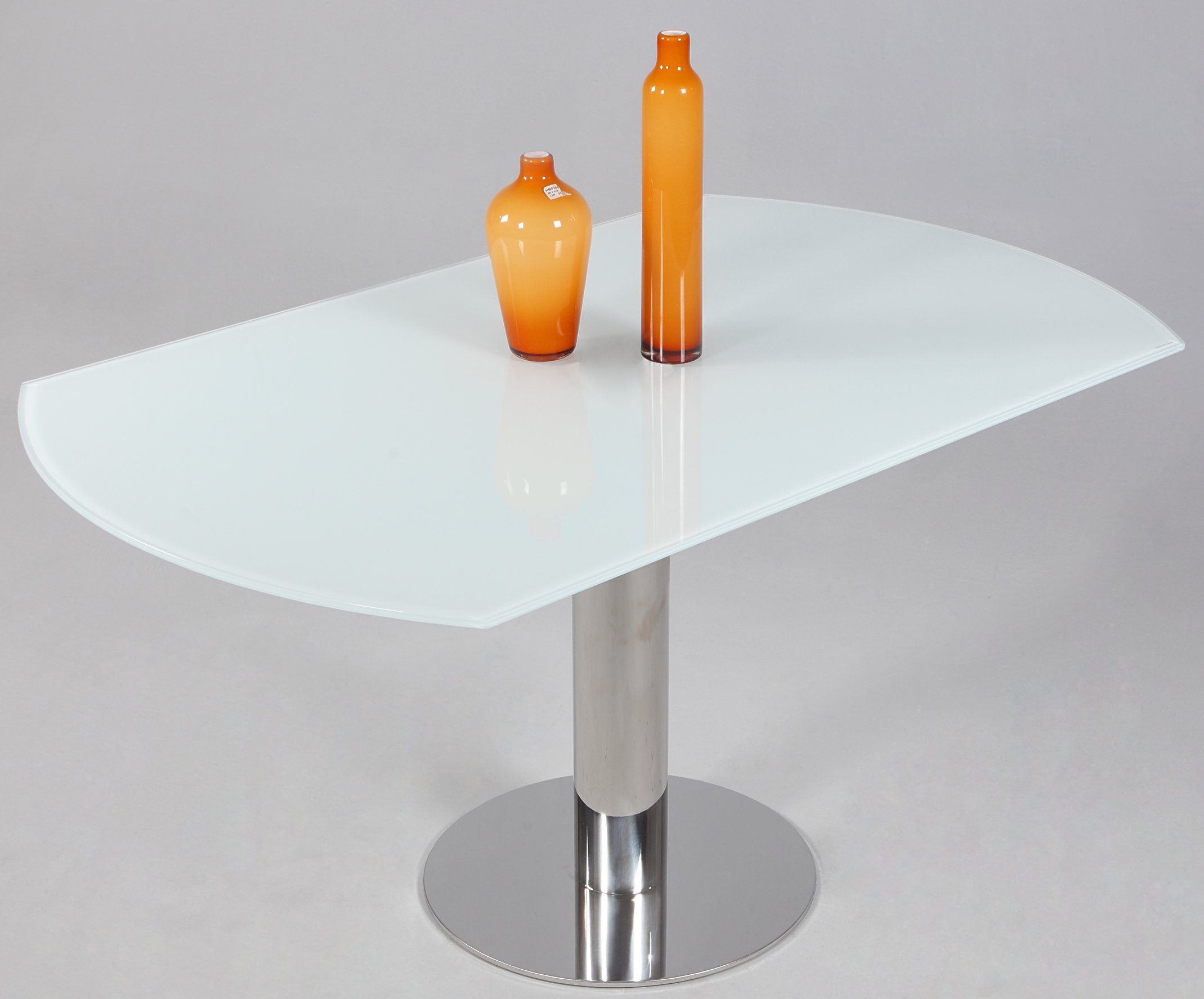 Milan DT-CRM Talia White Glass Round Dining Table