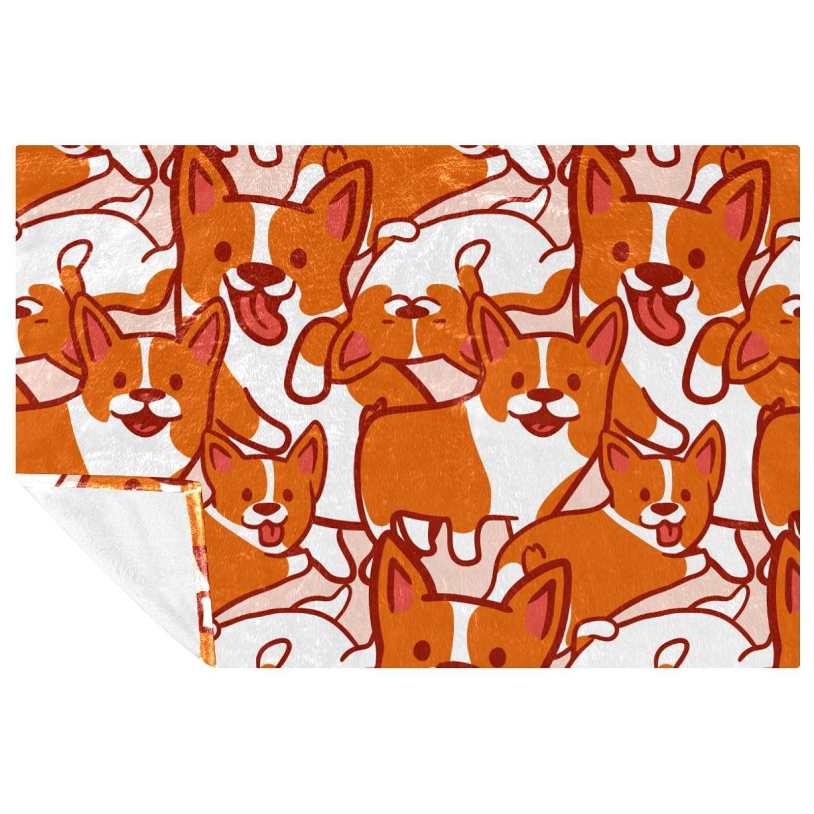 Couverture Corgi orange idée cadeau douce pour lit et canapé