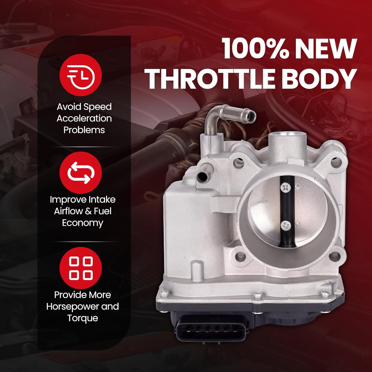 MOCA S20433 Throttle Body Assembly Replace For Nissan 2014-2016 Note 1.6L, 2012-2019 Versa 1.6L, 2014-2019 Versa Note 1.6L