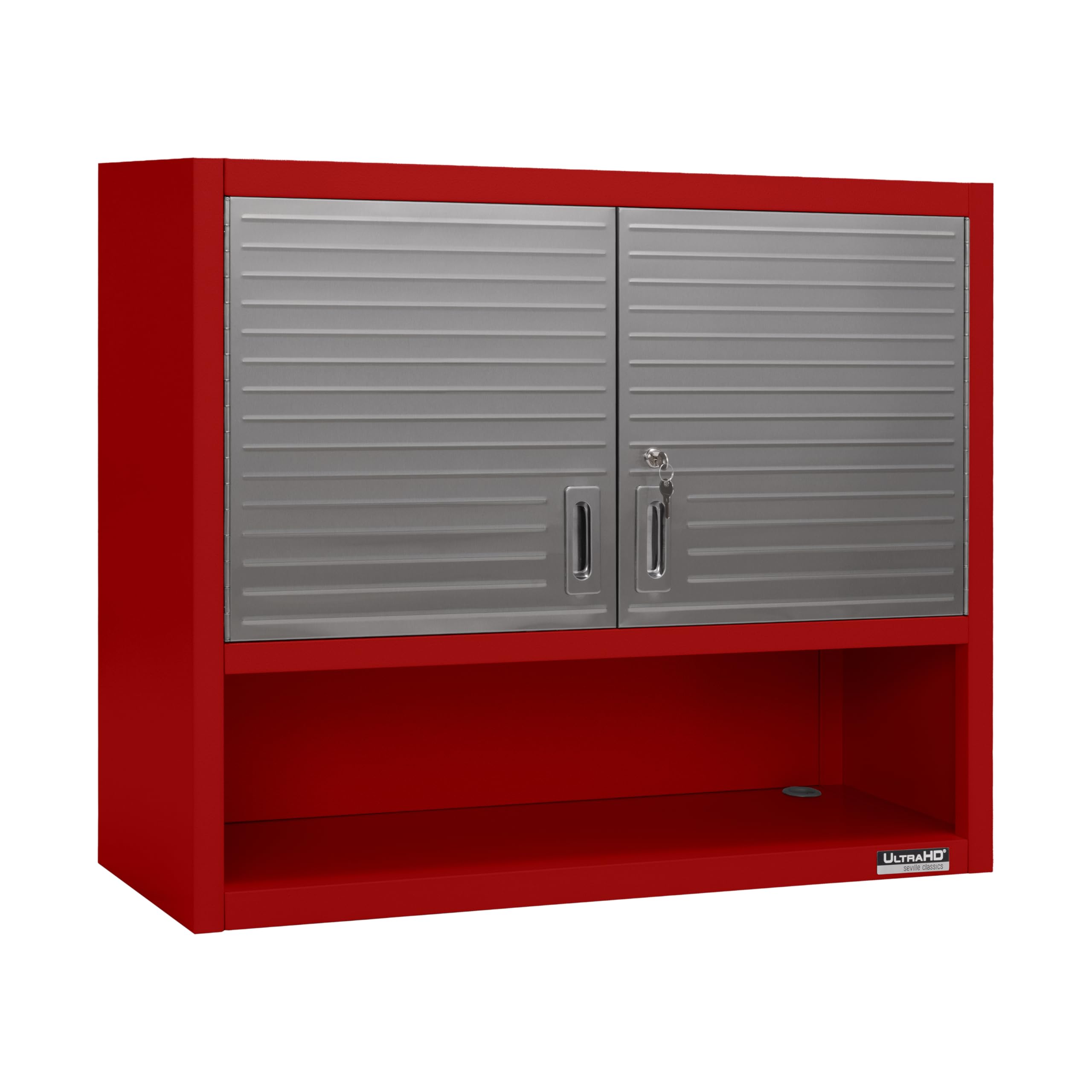 Seville Classics UltraHD Wall Cabinet with Open Shelf (RED)