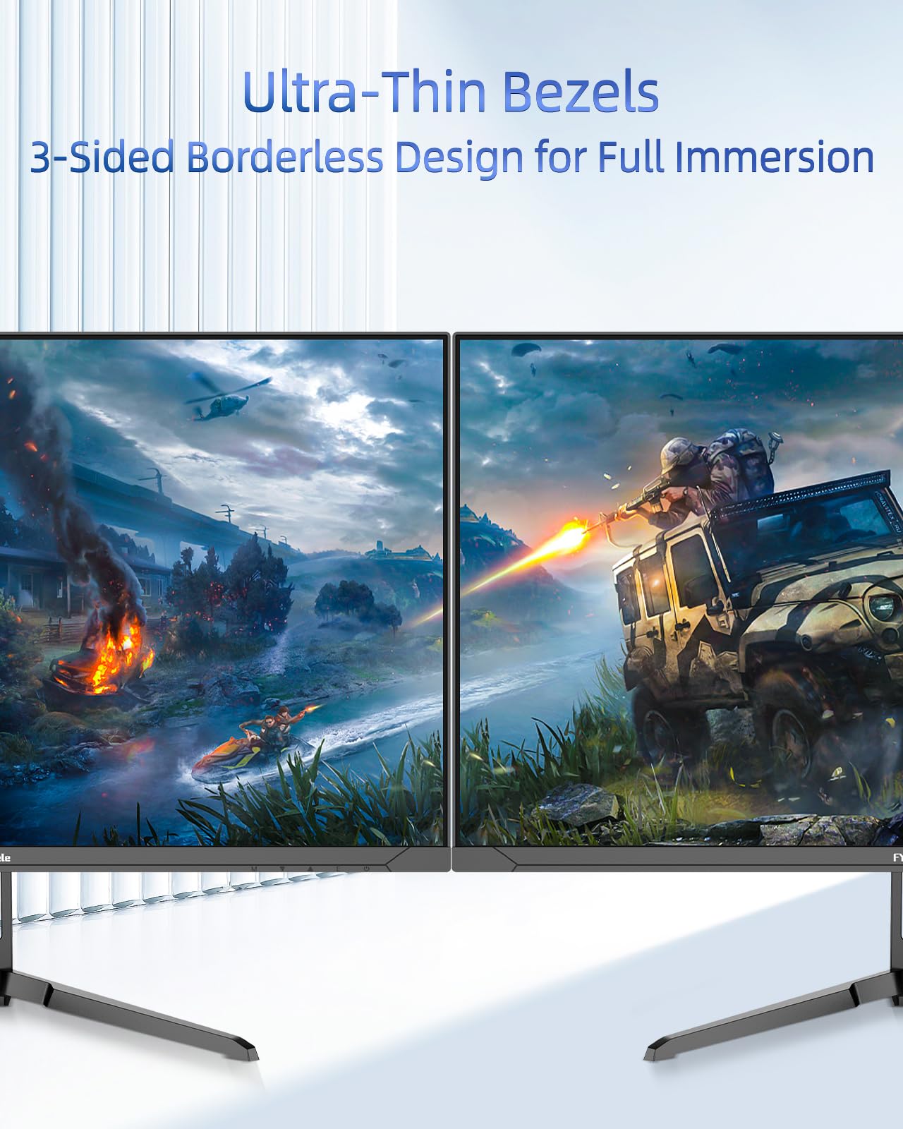 FYHXele Monitor para juegos de 24.5 pulgadas, 320 Hz, monitor de computadora FHD 1920 x 1080, 1 Ms sin marco 100% Srgb, retroiluminación LED, cuidado de los ojos Freesync 2 Displayport, 2 x HDMI