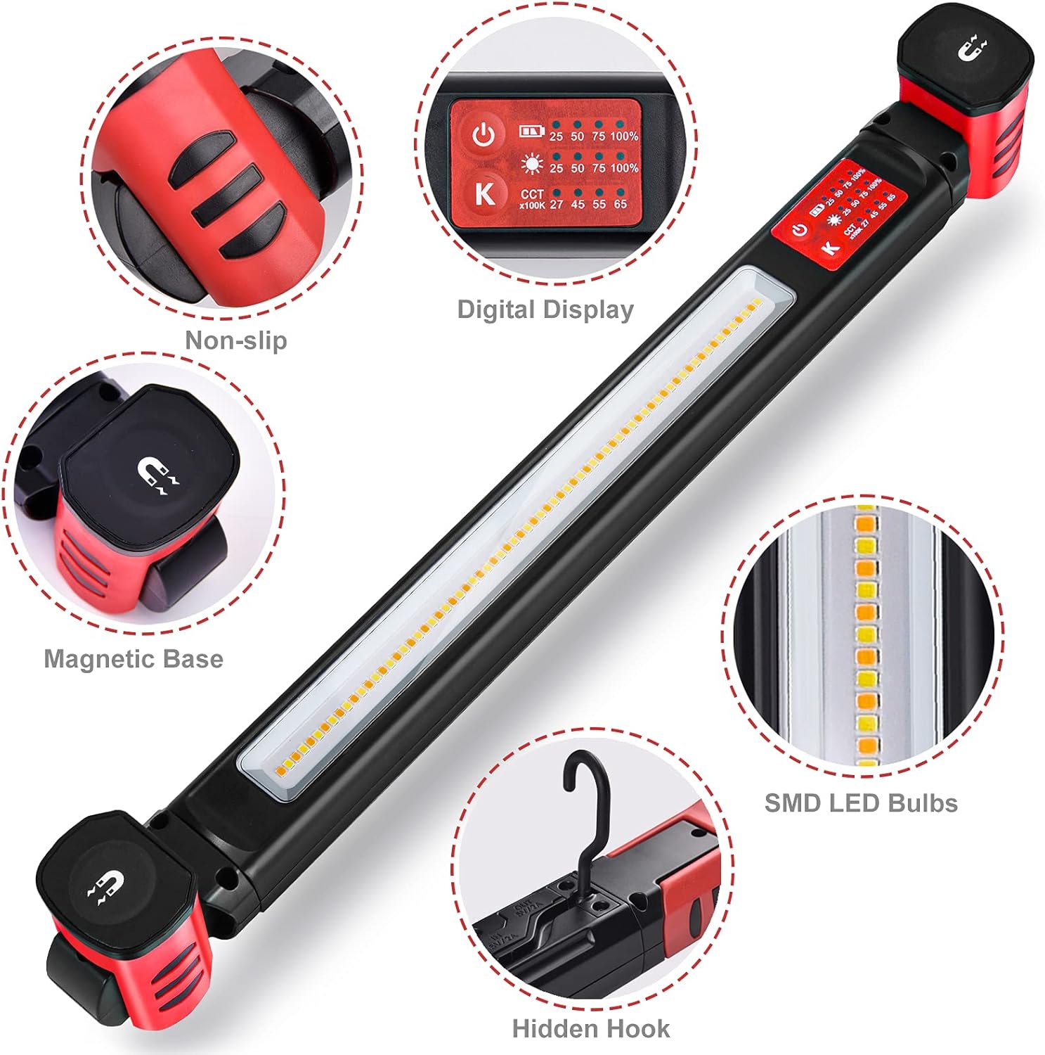 Greenidea Rechargeable Underhood Work Light for Mechanics,1,000 Lumens