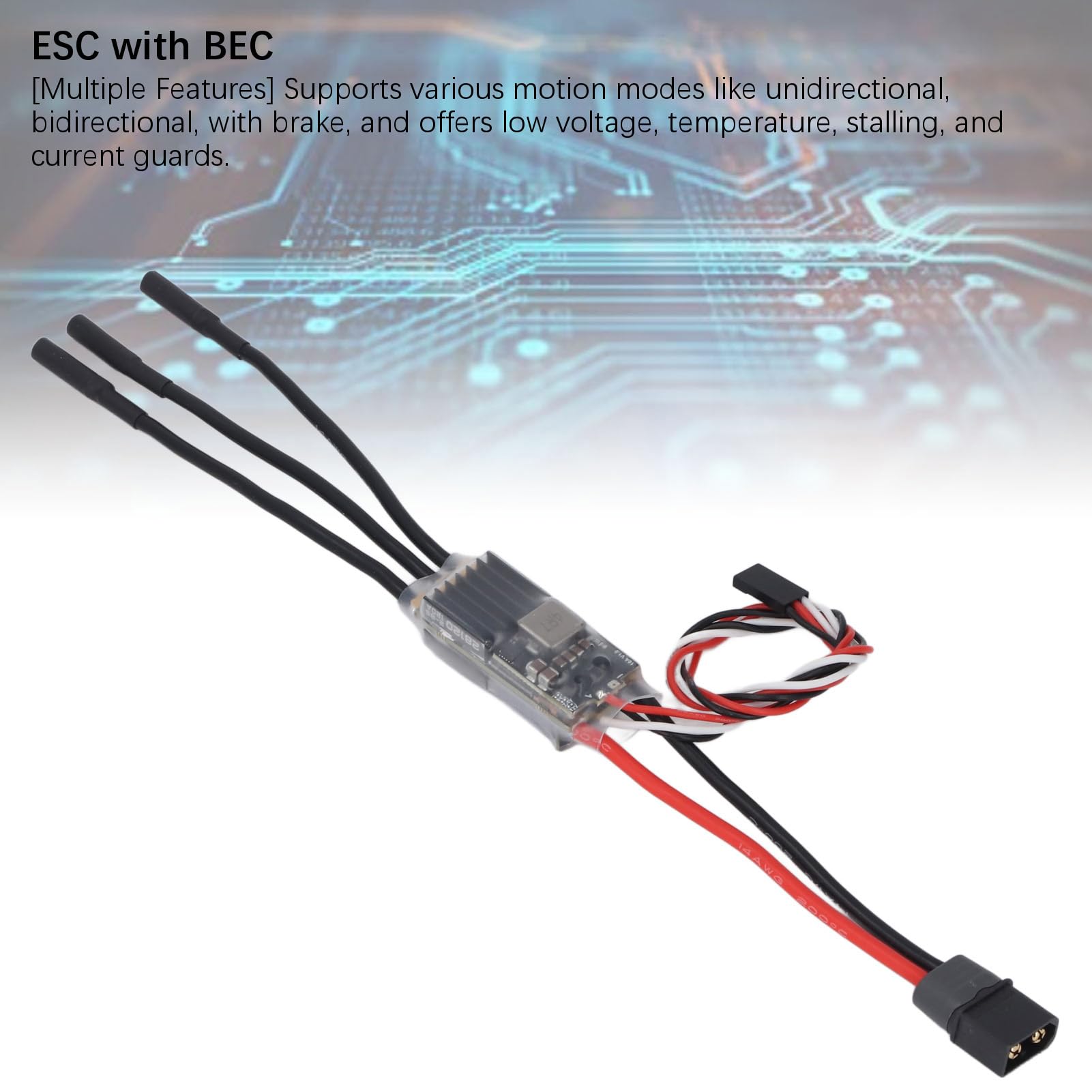 Generic Bezszczotkowy Procesor ESC o Wysokiej Wydajności Elektryczny Regulator Prędkości dla Dronów Wielowirnikowych 128 KHz Częstotliwość PWM 120 A