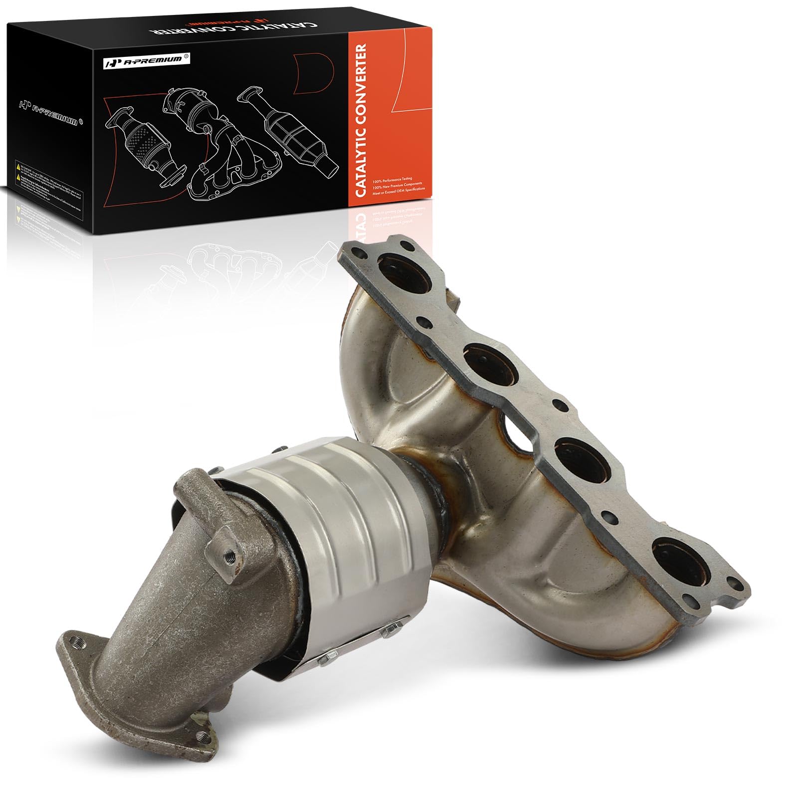 a-premium front exhaust manifold catalytic converter kit direct-fit compatible with kia sorento 2014-2015 & hyundai santa fe sport 2013-2016, 2.4l, epa compliant, replace# 285102g455