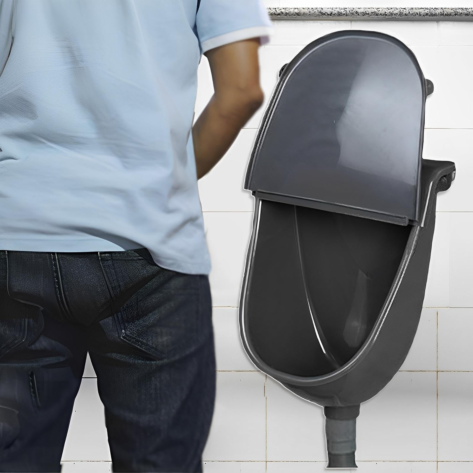Orinal Sin Agua | Reductor De Orina - Inodoro De Pared Con Tapa Para Garaje Refugio Jardín Camping Dormitorio Parque