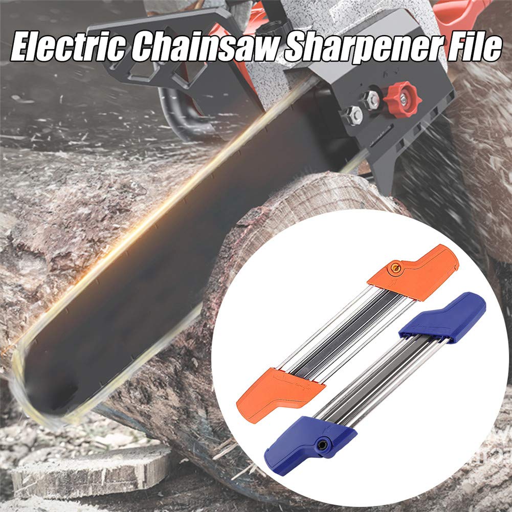 Affûteuse Électrique Tronçonneuse 5.2mm Bleu - Aiguiseur Rapide Chaîne + Lime Plate Combinée, Affûtage Précis Et Portable