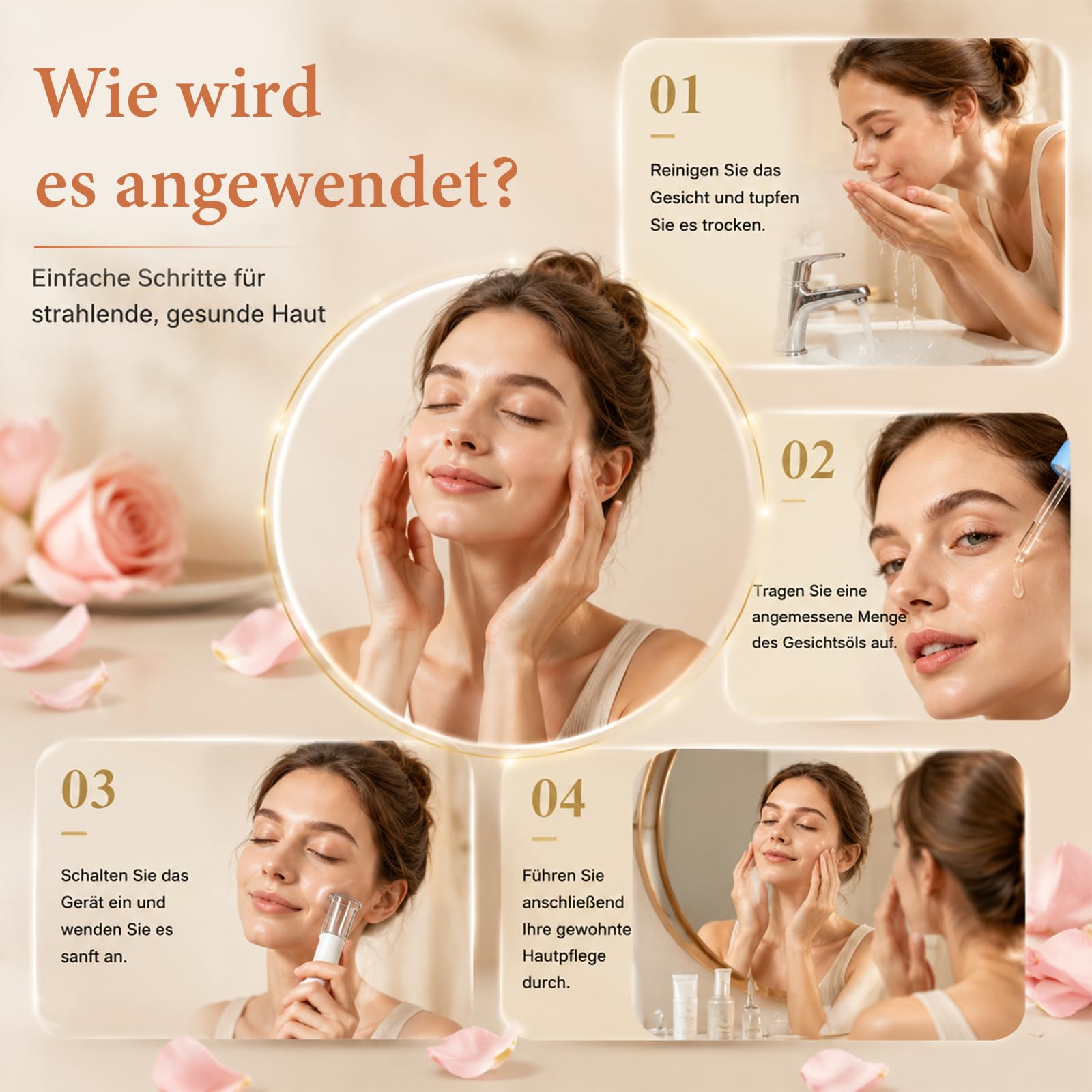 3-in-1 Schröpfgerät Gesicht Elektrisches mit 6 Schröpfgläsern, Gua Sha Vakuum Cupping Gesichtsmassagegerät, 4 Modi 12 Saugstufen, Sicherheitstaste, strafft Gesichtskonturen fördert die Serumabsorption