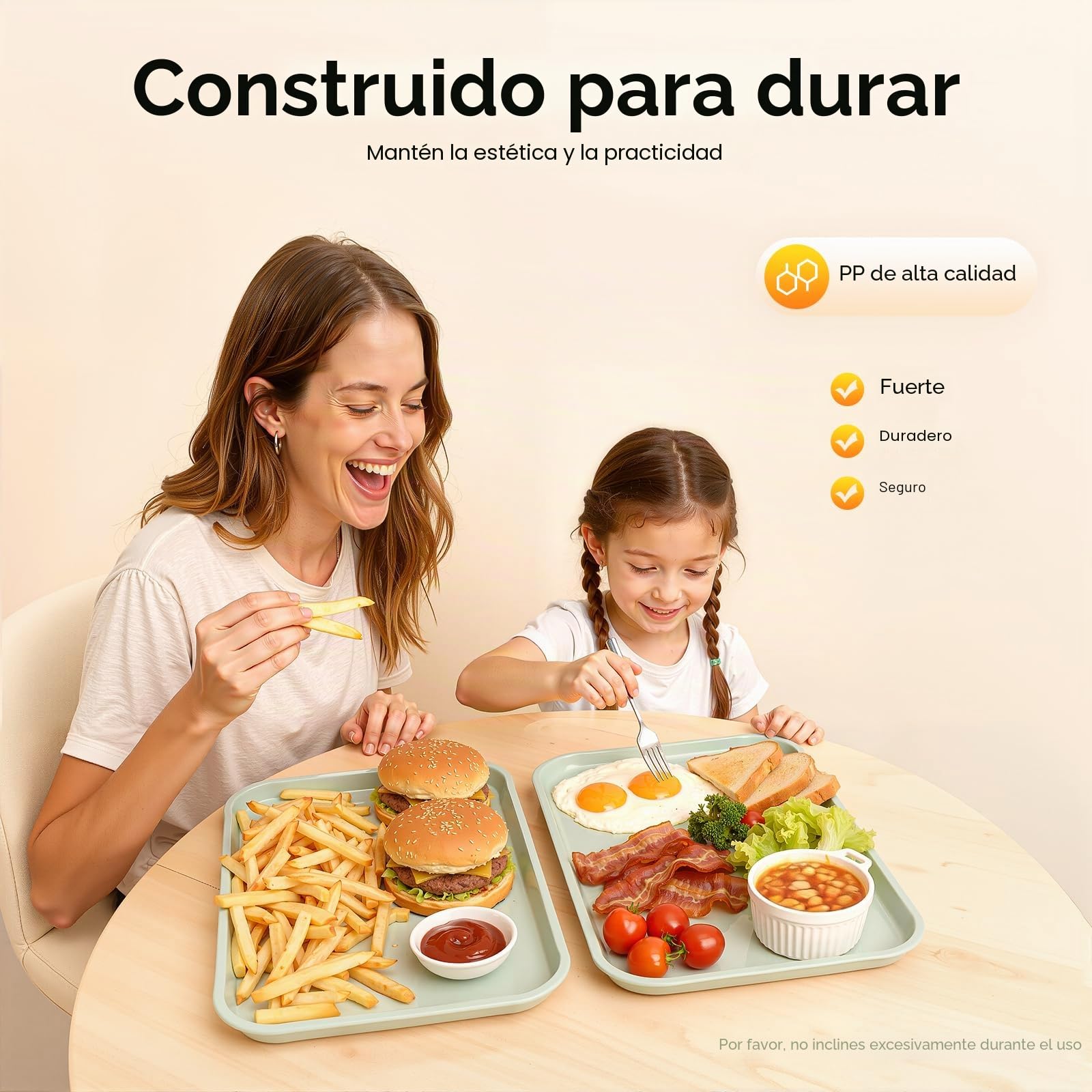 24 bandejas de plástico, bandejas para servir, antideslizantes, rectangulares, bandejas de plástico de plástico, bandejas de comida rápida, bandejas antideslizantes para cocina, comedor, 36 x 27 x 2