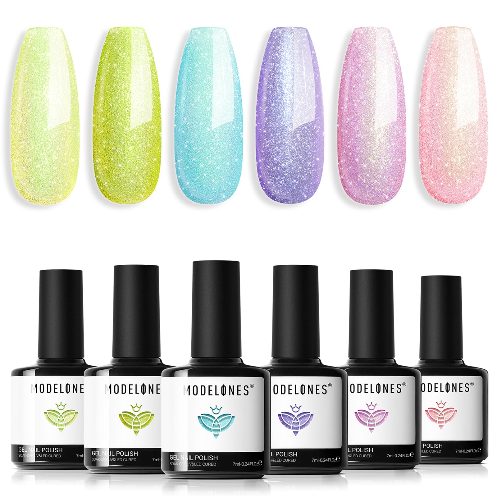 modelones Uv Nagellack Set, 6 Farben shellac Gel Nail Polish Set