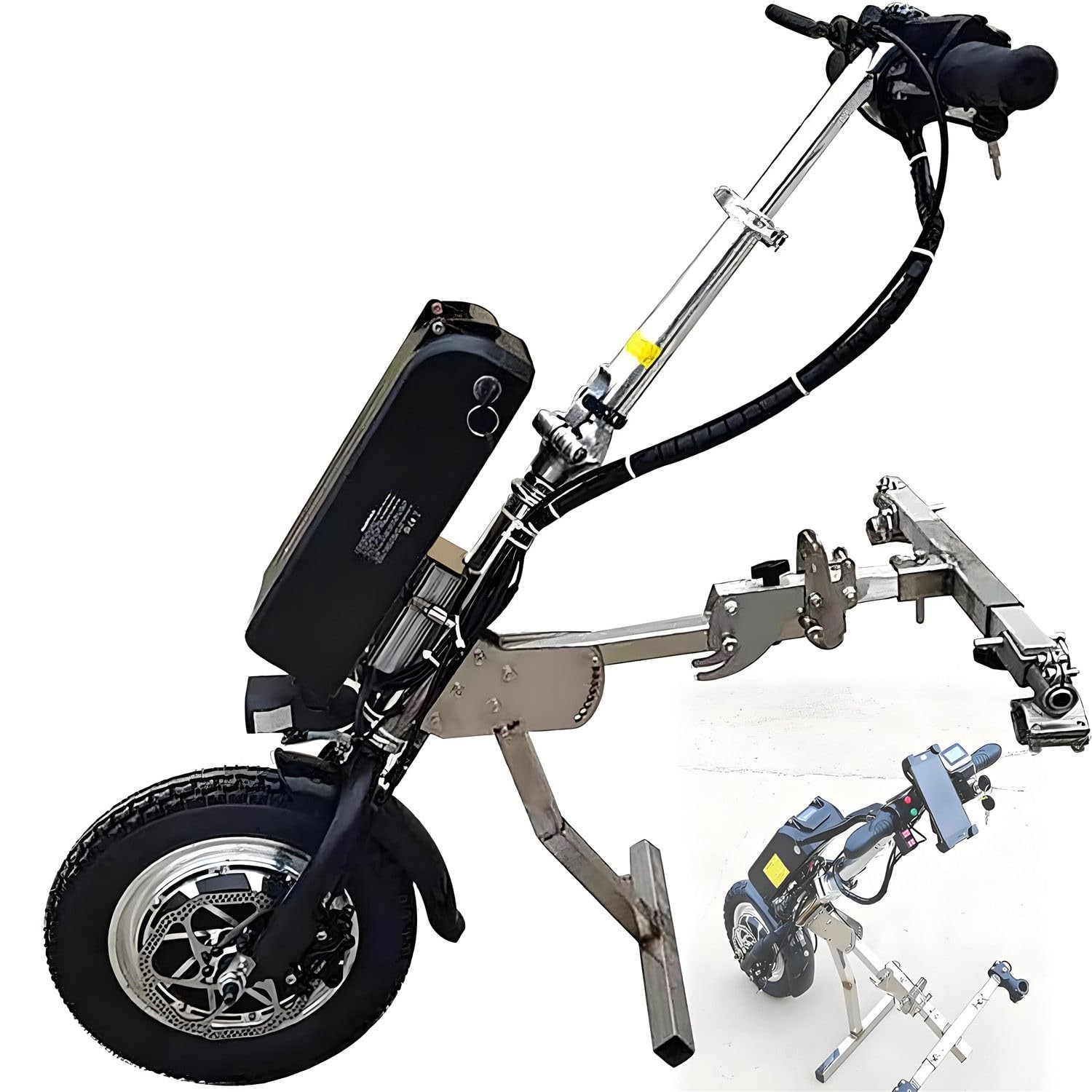 Kit elettrico per sedia a rotelle, 500 W, 3 velocità e luce