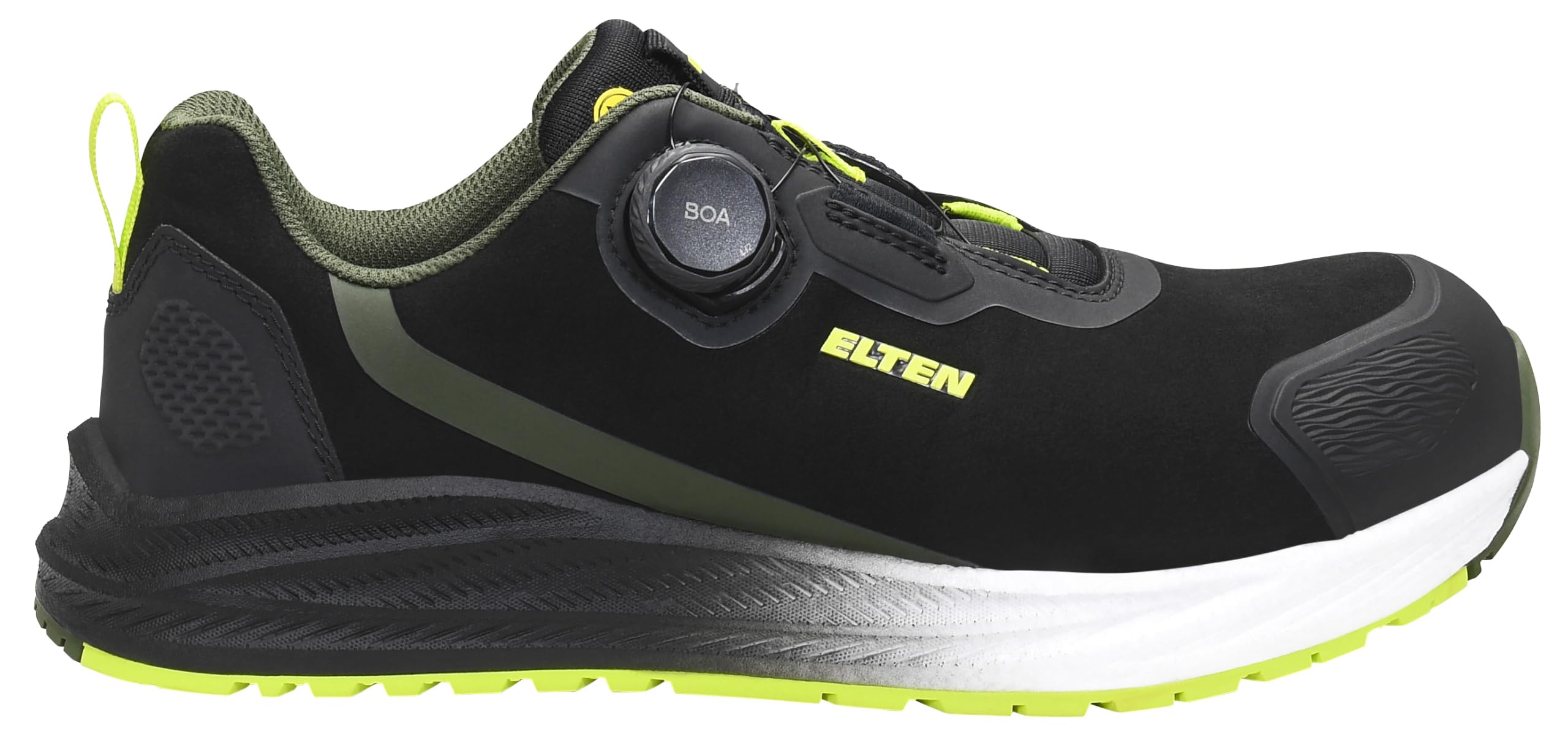 ELTEN Leevi XXNF BOA Black-Lime Low ESD S3S | Sicherheitsschuhe für Damen & Herren, Carbonkappe, leicht, atmungsaktiv