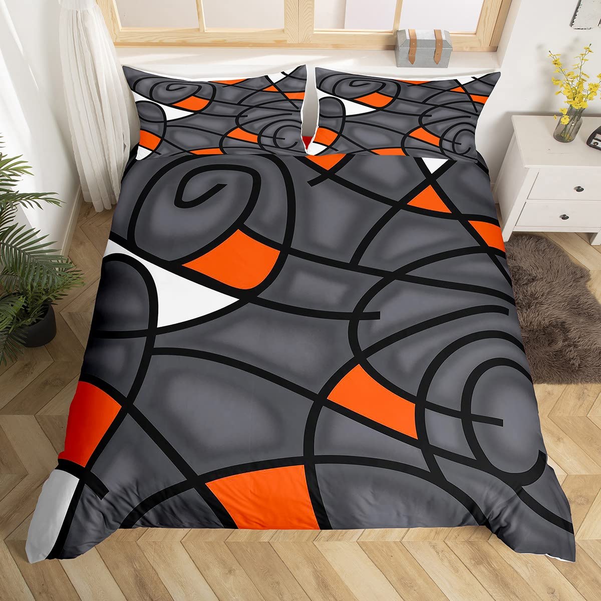 Ensemble de literie tourbillon pour lit enfant motif abstrait et géométrique