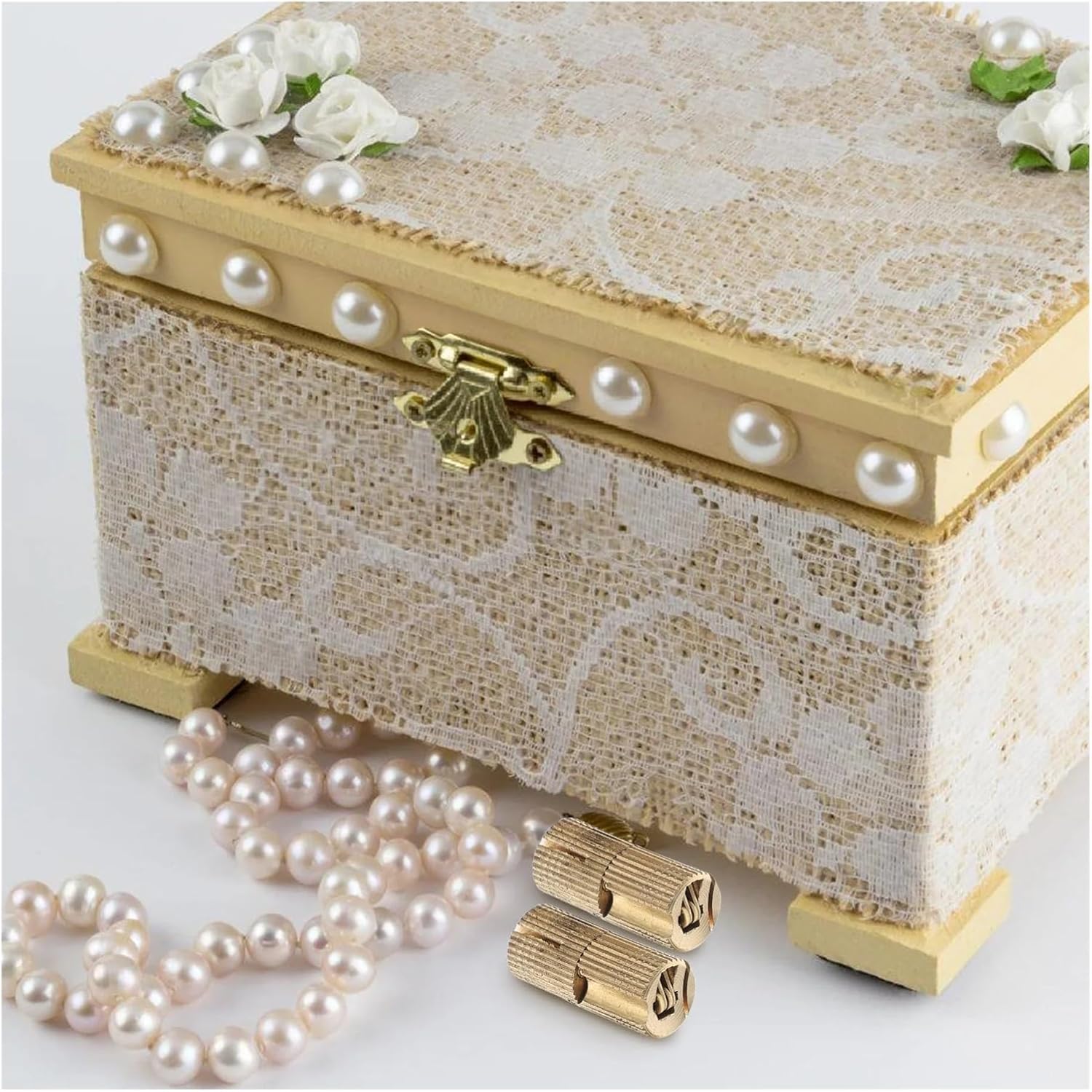 8pcs Brass Hinges Hidden Door Cabinet Niture Keepsake Boxes Invisible Barrel Cylindrical Round Smooth Installation