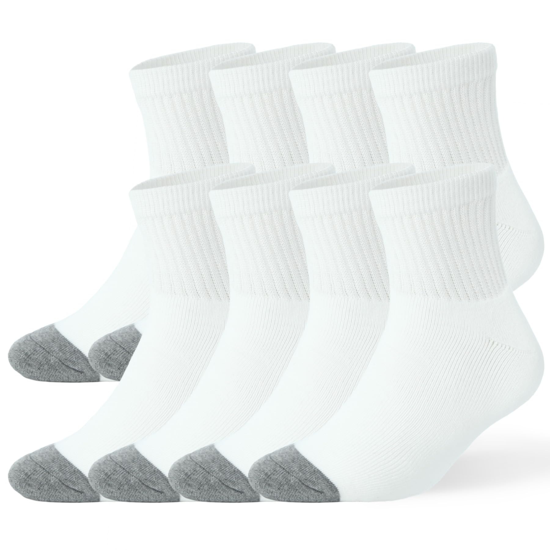 WANDER Mens Cushioned Ankle Socks 8 Pack Breathable Running Socks for Activewear Comfort Casual Socks 9-12 12-15