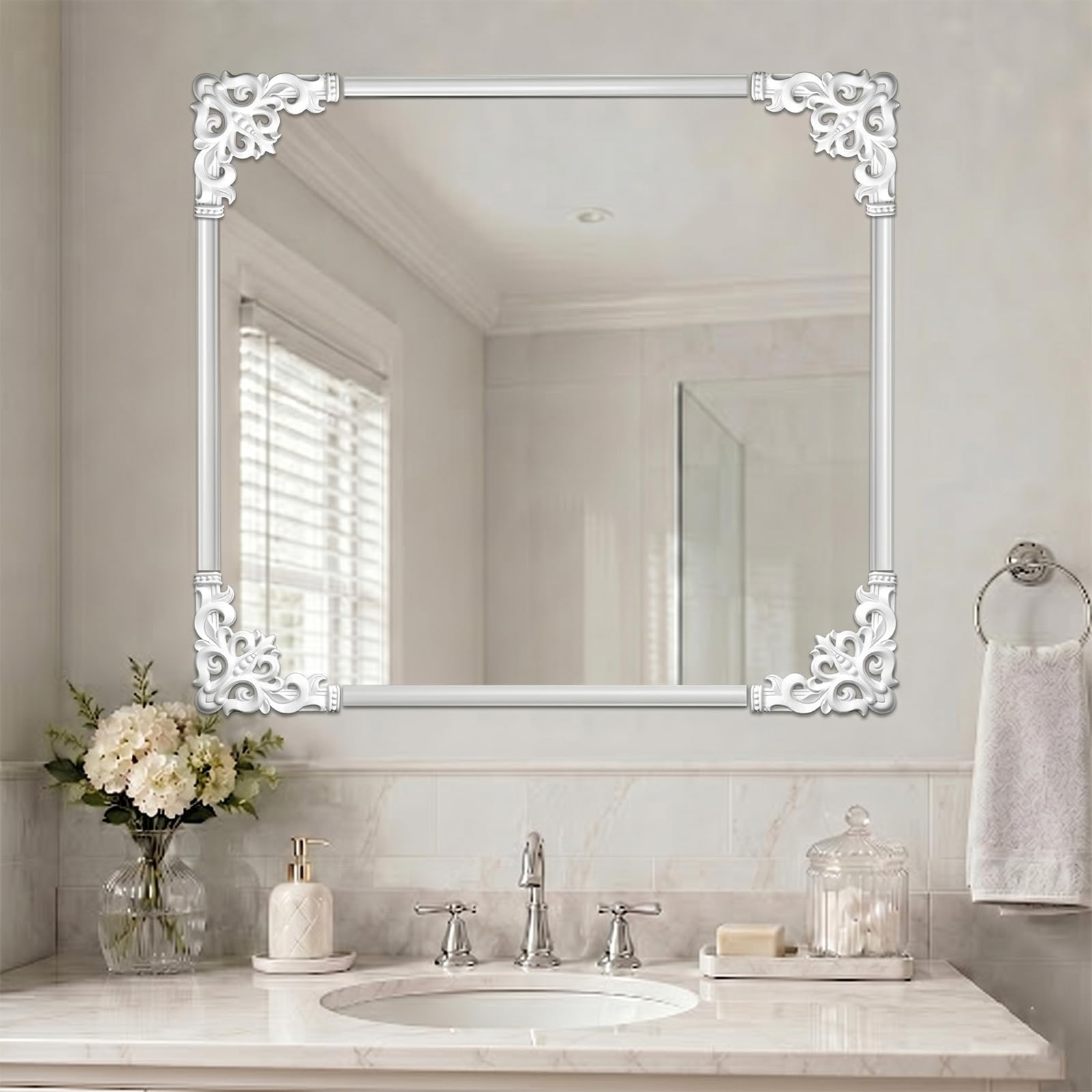 Modanatura Adesiva per Pareti PVC Flessibile Modanature per Soffitto Scale White,5m