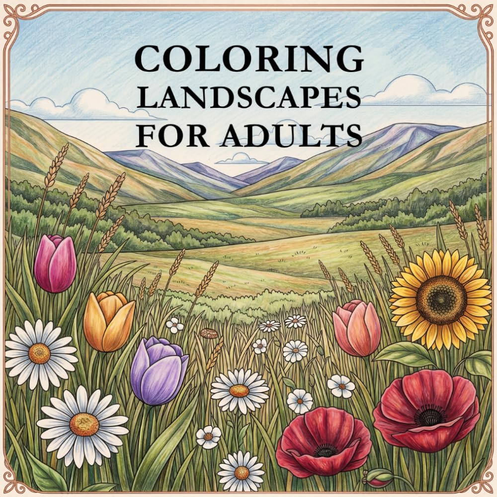 Coloring Landscapes for Adults: Calming Outdoor Scenes to Color for Adults – Anxiety Relief and Mental Wellness