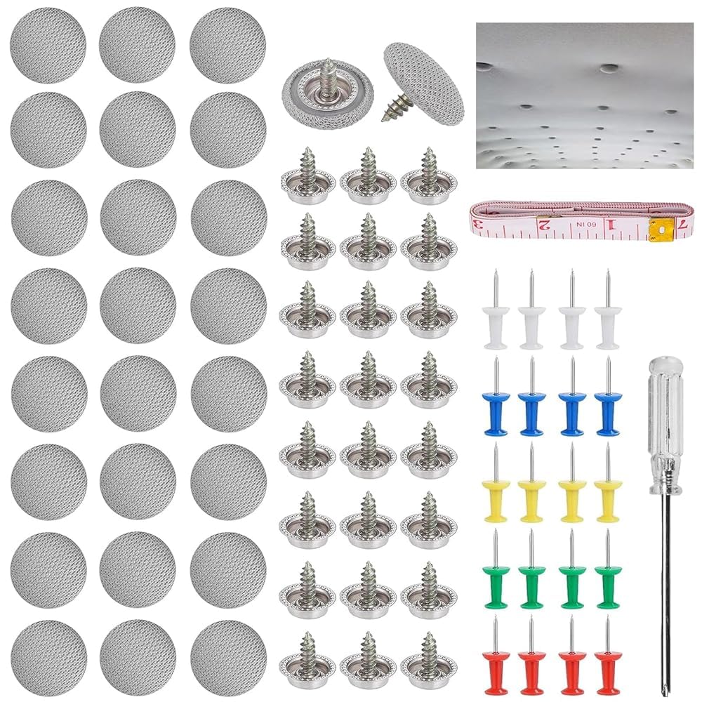 Kit riparazione tettuccio auto 68 pezzi bottoni perni fissaggio rivetti automatici con cacciavite