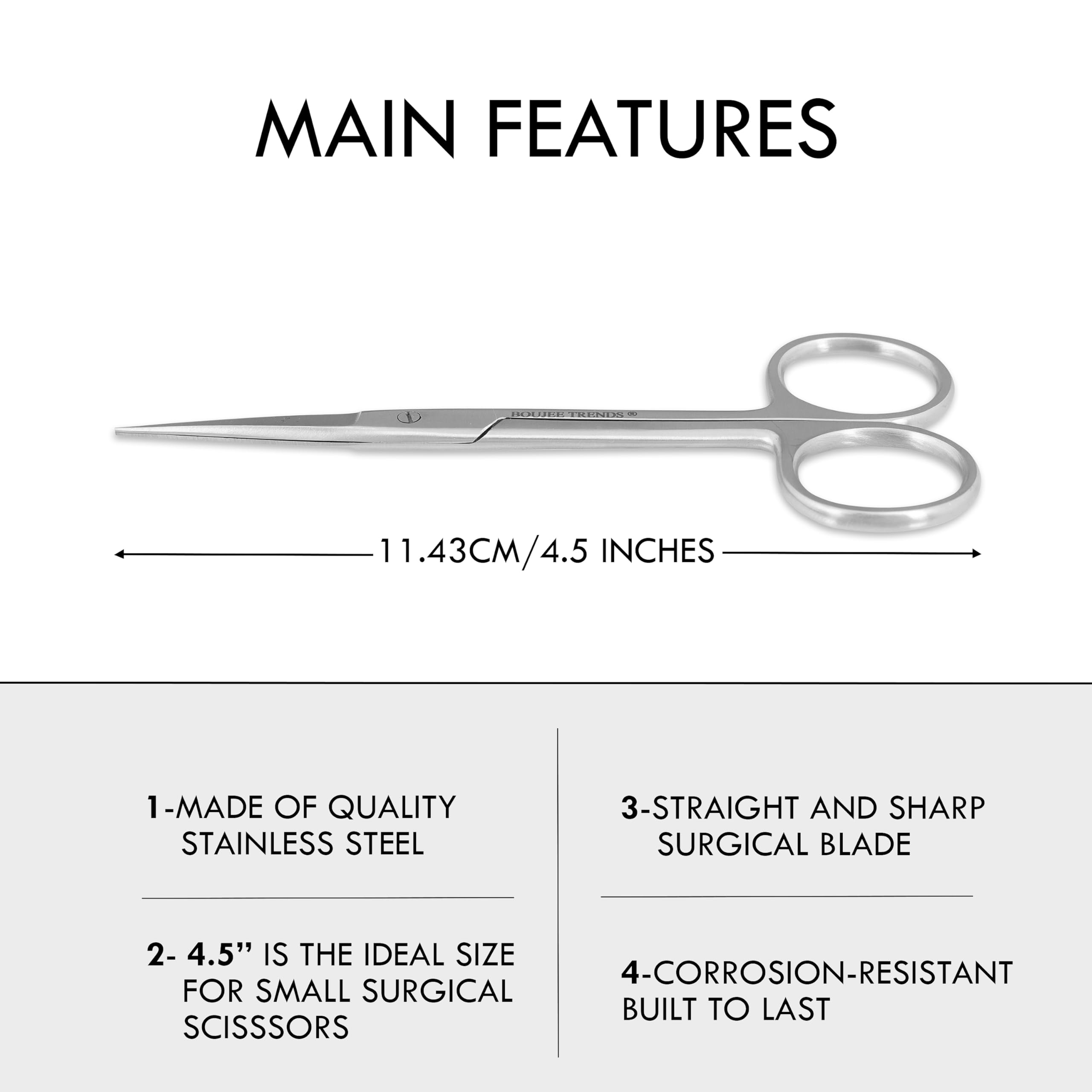 Iris Micro Dissecting Scissors 4.5" Fine Point Skin Tag Medical Surgical Gum Suture Eye Dental Scissors Perfect for Doctors, Nurses, Students, Education & Training (‎1pc, CVD) — Amazon image 3
