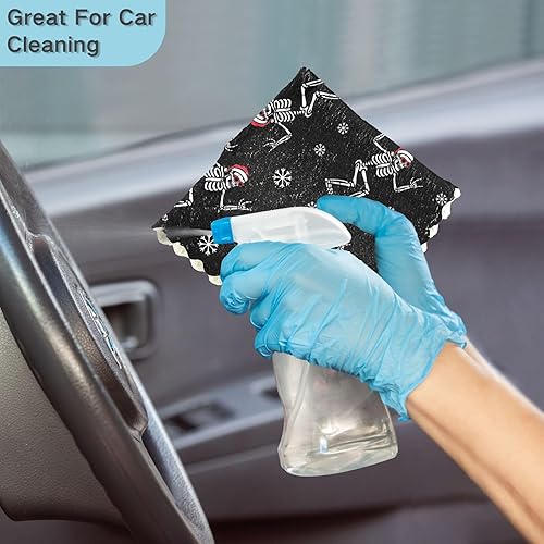 Miniatura 7 de KLL Christmas Skeleton with Rock Sign Kitchen Accessories for Cooking Tea Towels Teal Towels Kitchen Hand Towels Kitchen Decorative Terry Cloth