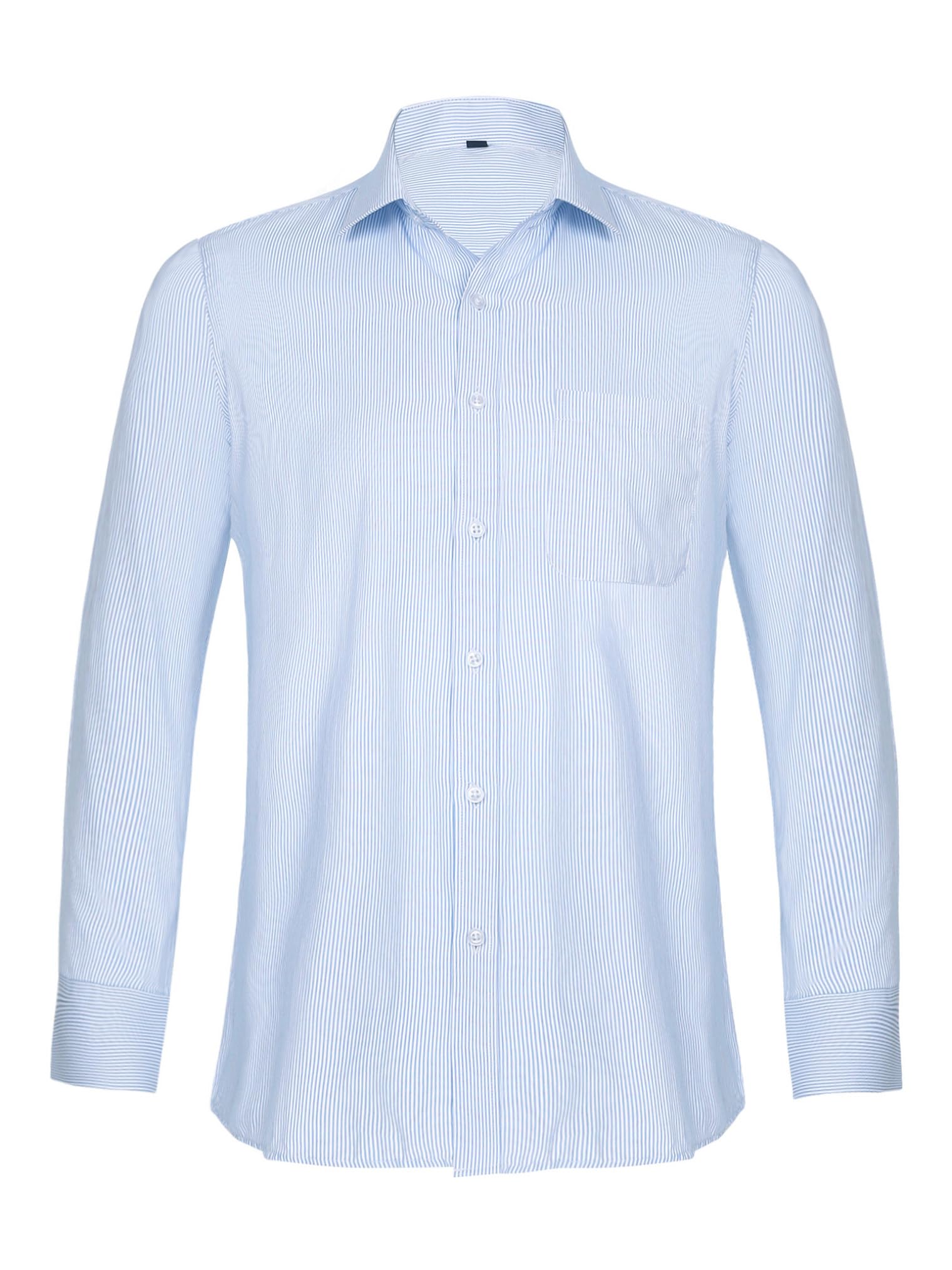 Hularka Mens Casual Dress Shirts Long Sleeve Button Down Formal Shirt Classic-Fit Lapel Blouse for Work Office
