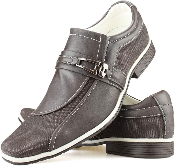 Sapato Masculino Social Bico Fino Arredondado Café Azul Preto Com Fivela |  Amazon.com.br