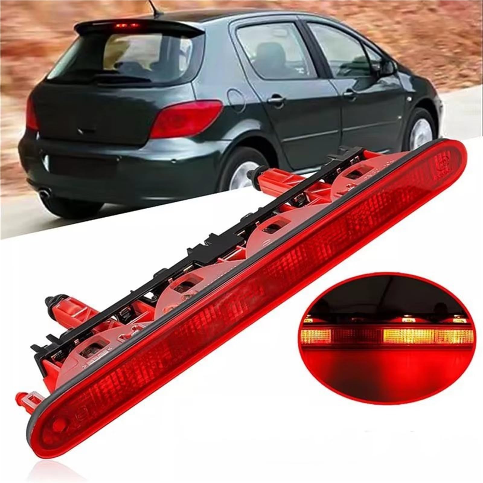 Terza luce di stop Compatibile Con Peugeot Per 307 307SW 2001 2002 2003 2004 2005 2006 2007 2008 Auto Terzo Stop Fanale Posteriore Luce Freno Ad Per Alto Livello