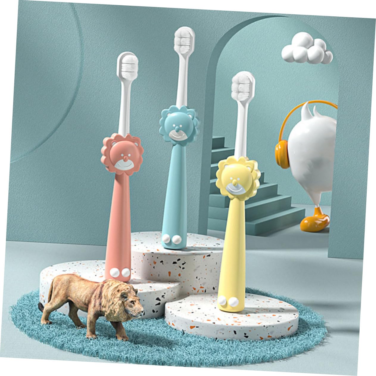 Gatuida 4 Set Di Spazzolini Da Denti Per Bambini Sicuri E Confortevoli Con Setole Morbide Per Le Esigenze Di Spazzolatura Quotidiana Dei Più Piccoli 3 Pezzi * 4