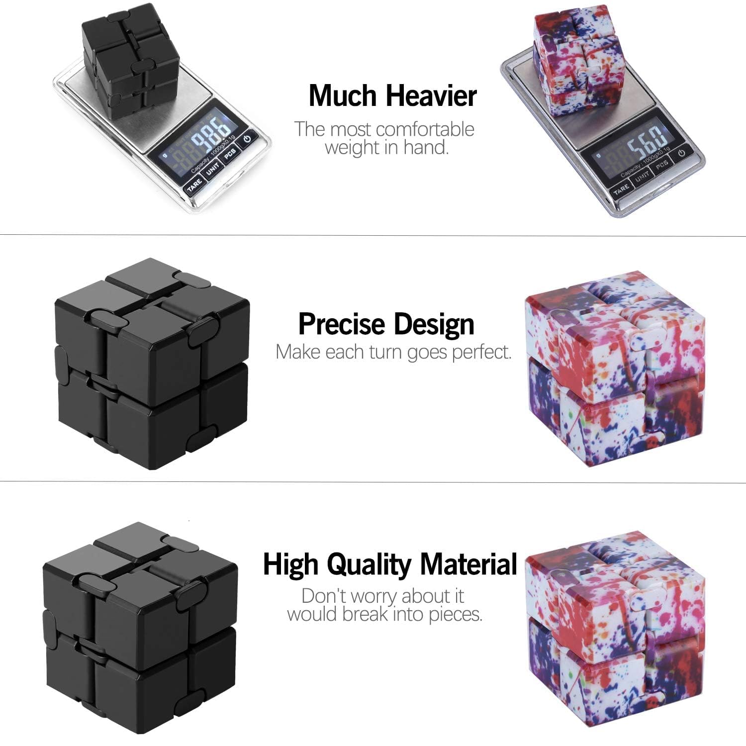 Funxim Infinity Cube, nieskończone zabawki w kształcie kostki, magiczne nieskończone zabawki dekompresyjne z nieskończoną kostką, zabijanie czasu zabawki fidget kostka łagodząca stres