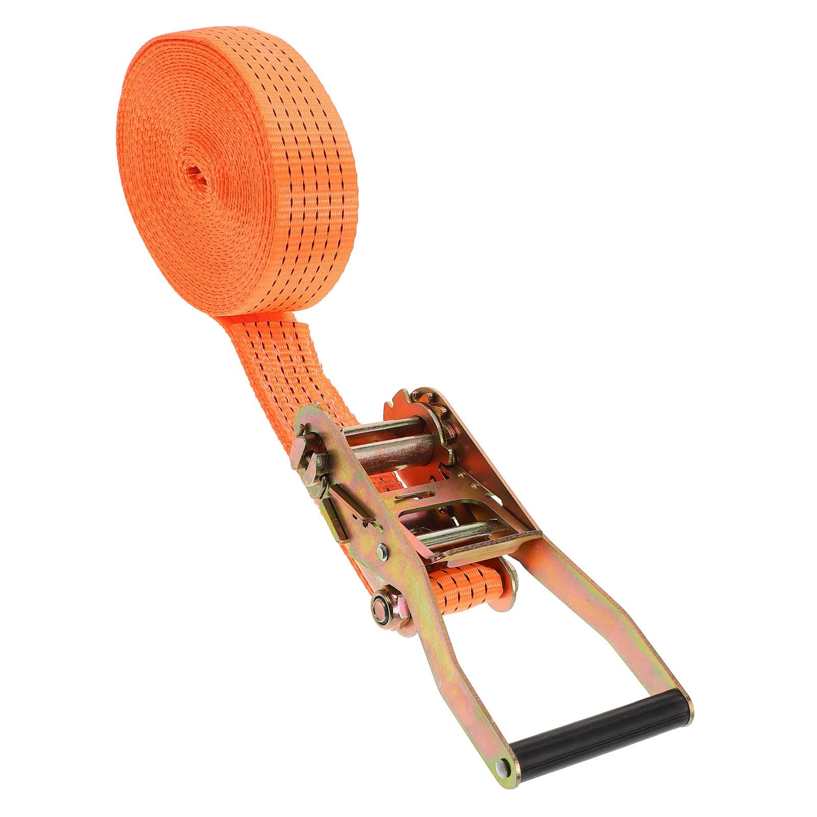 TOYANDONA Multifunktionaler Spanngurt mit Ratschenfunktion aus Polyester und Metall 3 Tonnen Tragkraft zum Sichern von Ladung im Auto und Lagerbereich Orangefarben