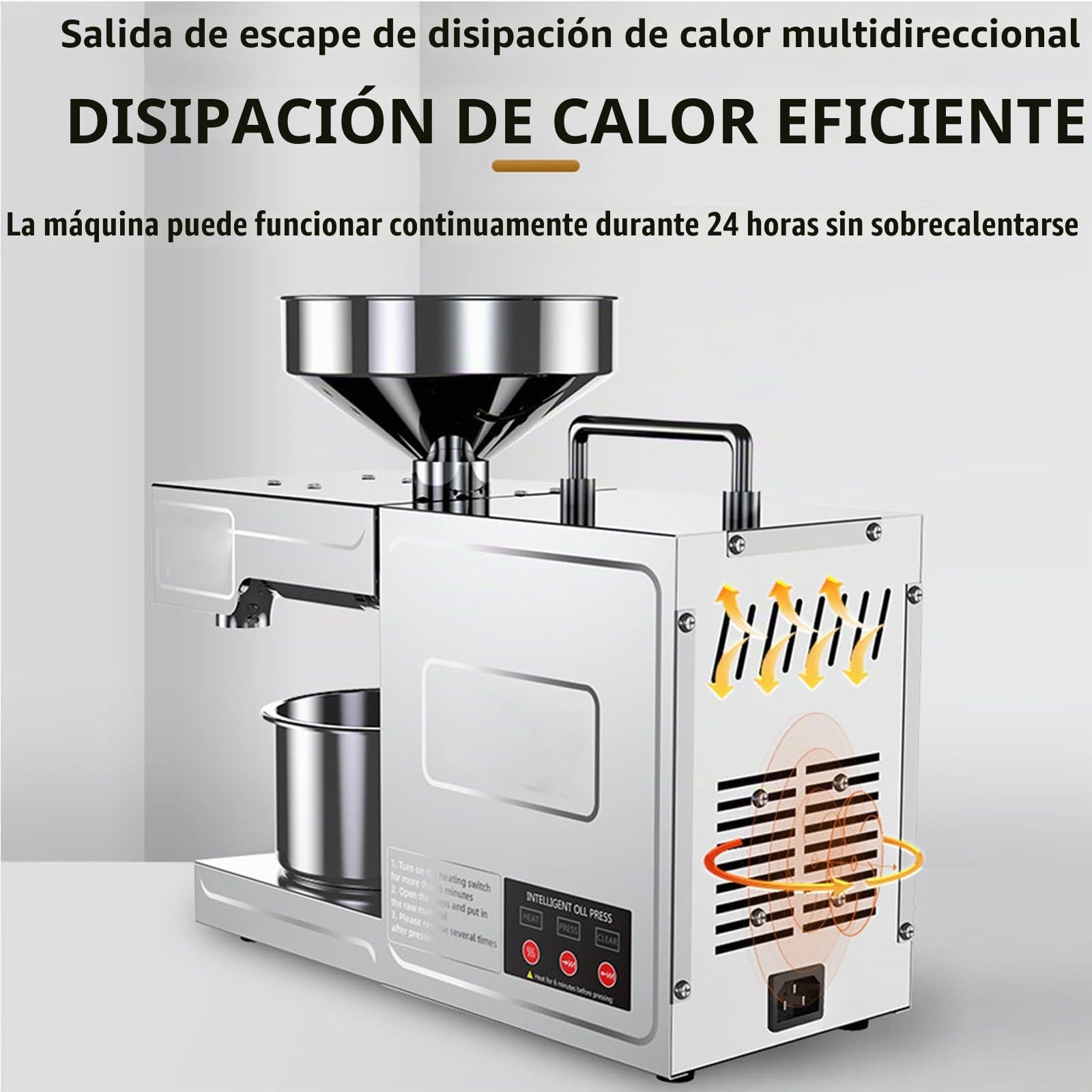 820w Prensa De Aceite Eléctrica, Máquina Automática De Prensa De Aceite Expulsor Doméstica Modos Frío Y En Caliente, con Pantalla Táctil LCD para Cacahuetes, Girasoles, Aceitunas,220V