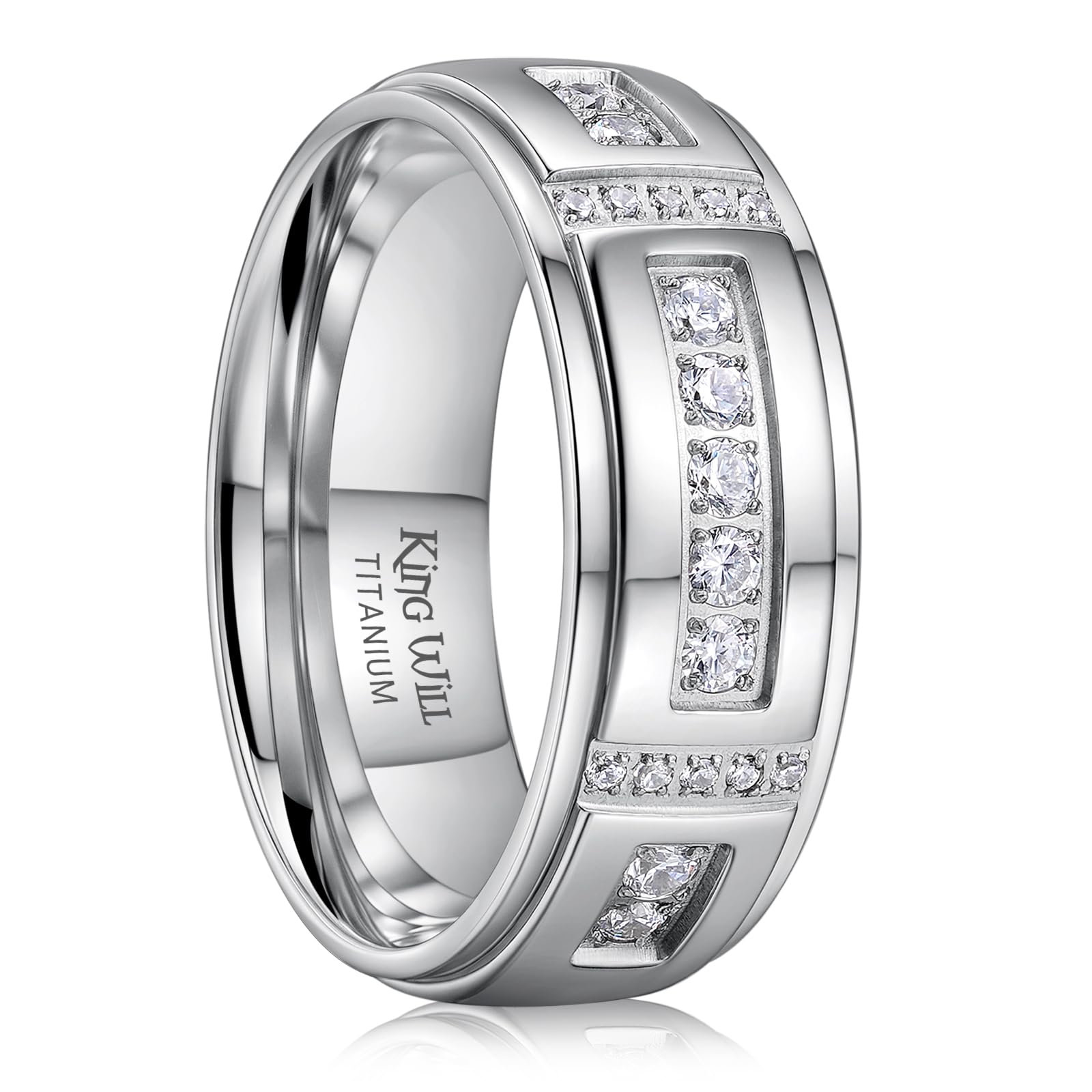 King Will Titan Eheringe für Herren und Damen – Vergoldete Ringe mit Kreuz-Design, Zirkonia/Camouflage-Inlay, Komfort Fit Trauring für Alltag und Feier