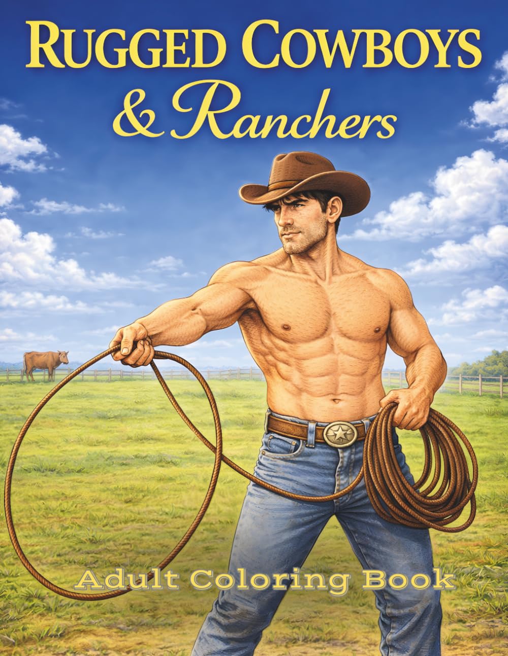Rugged Cowboys & Ranchers: Adult Coloring Book: Saddle Up and Unwind with Handsome Cowboys, Open Skies & Western Romance Scenes (Rugged & Legendary: Adult Coloring Series)