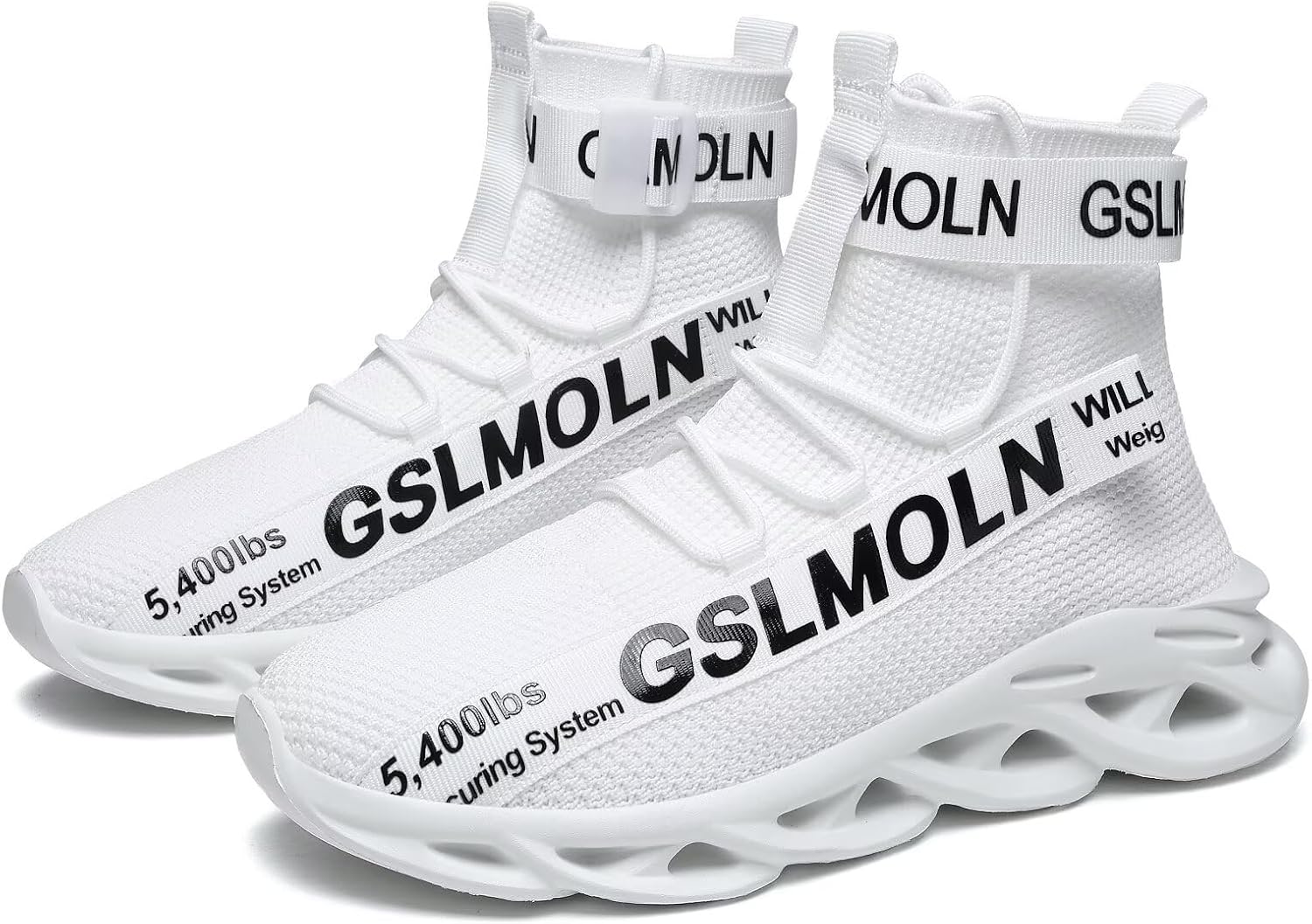 Jakcuz Men's High Top Sneakers Plus Size Breathable Gym Athletic Running Walking Tennis Comfortable Fashion Platform Shoes - Image 3