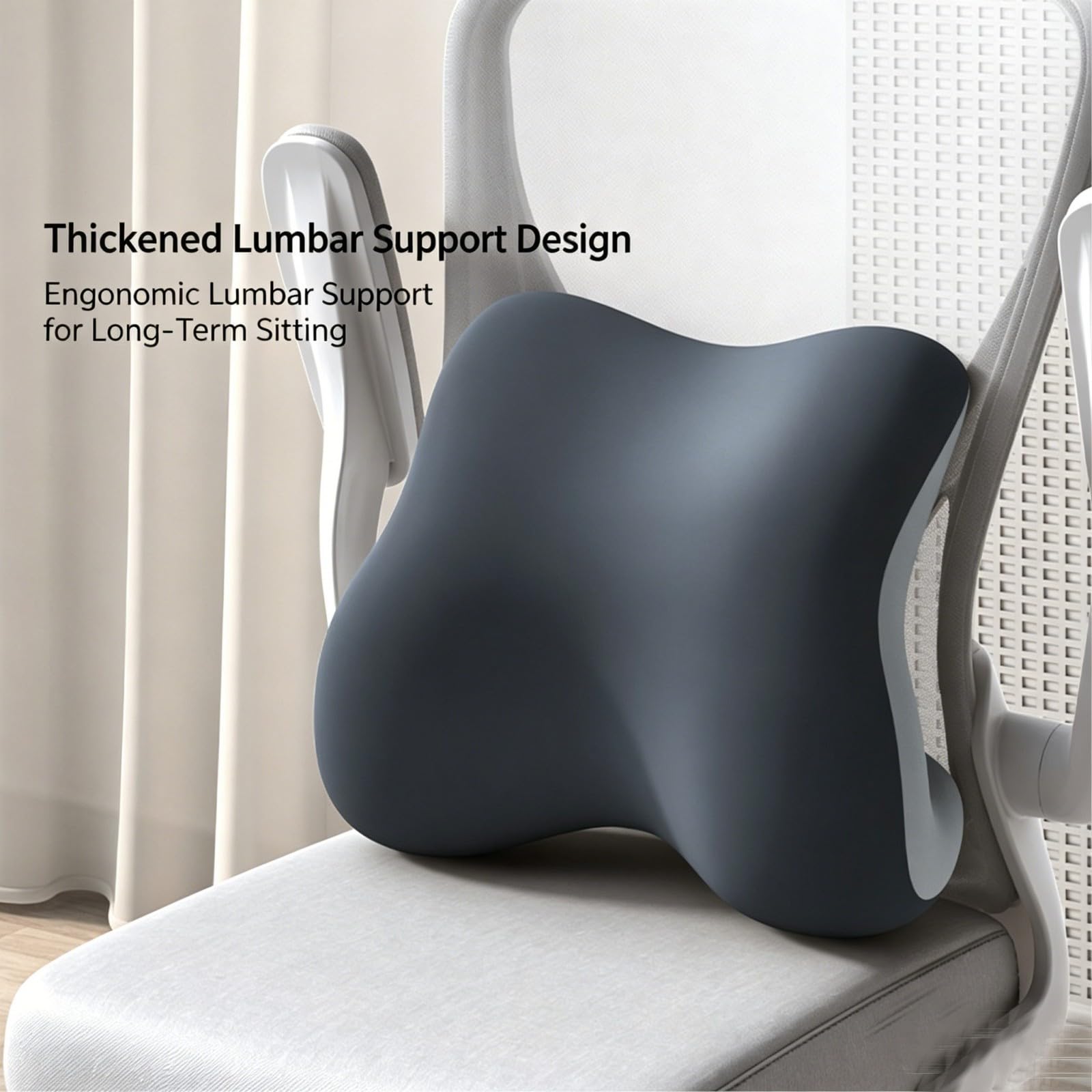 HJDMO - Cuscino in memory foam per sedia da ufficio, cuscino di supporto lombare per alleviare il dolore alla schiena, cuscino ortopedico spesso per dolore al coccige sciatica, 37 x 34 x 13,5 cm, 6