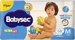 Babysec Fraldas Descartáveis Ultrasec Galinha Pintadinha, 72 Unidades, Tamanho M 5 - 9, 5 Kg, Babysec, Azul, M