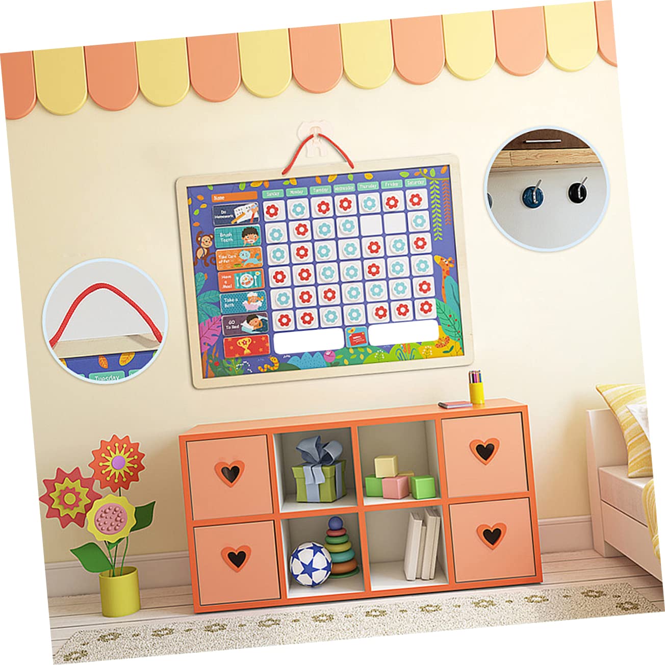 FUNOMOCYA Tabla de Recompensas para Niños de Madera, Tablero de Hábitos