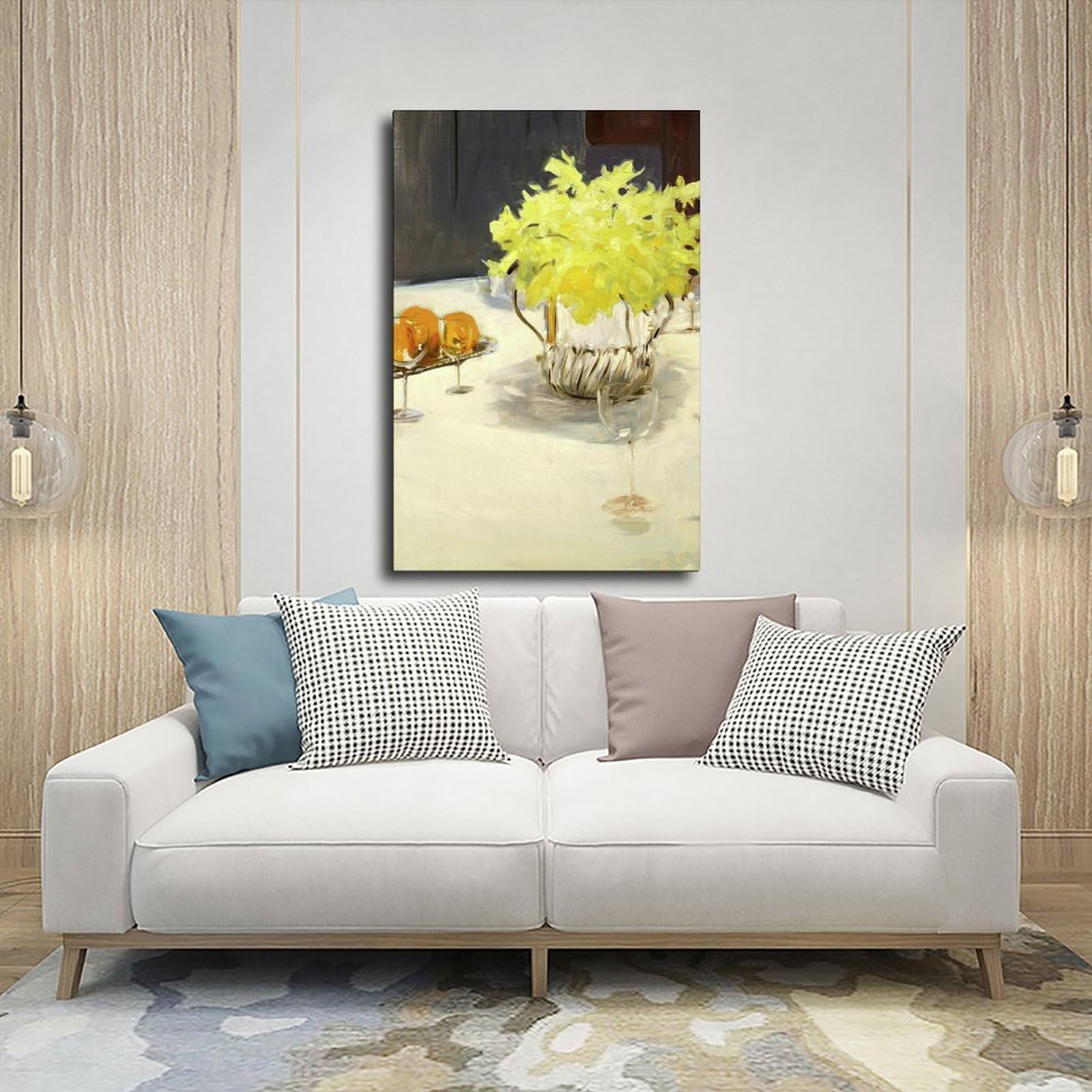 ANFOTCM Stampa artistica su tela con John Singer Sargent, natura morta con narcisi, decorazione rustica per soggiorno, bagno, camera da letto, 40 x 60 cm